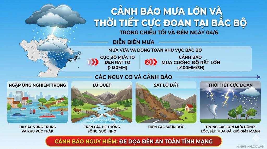 Chủ động ứng phó với mưa lớn, lũ quét, sạt lở đất, lốc, sét, mưa đá, ngập lụt