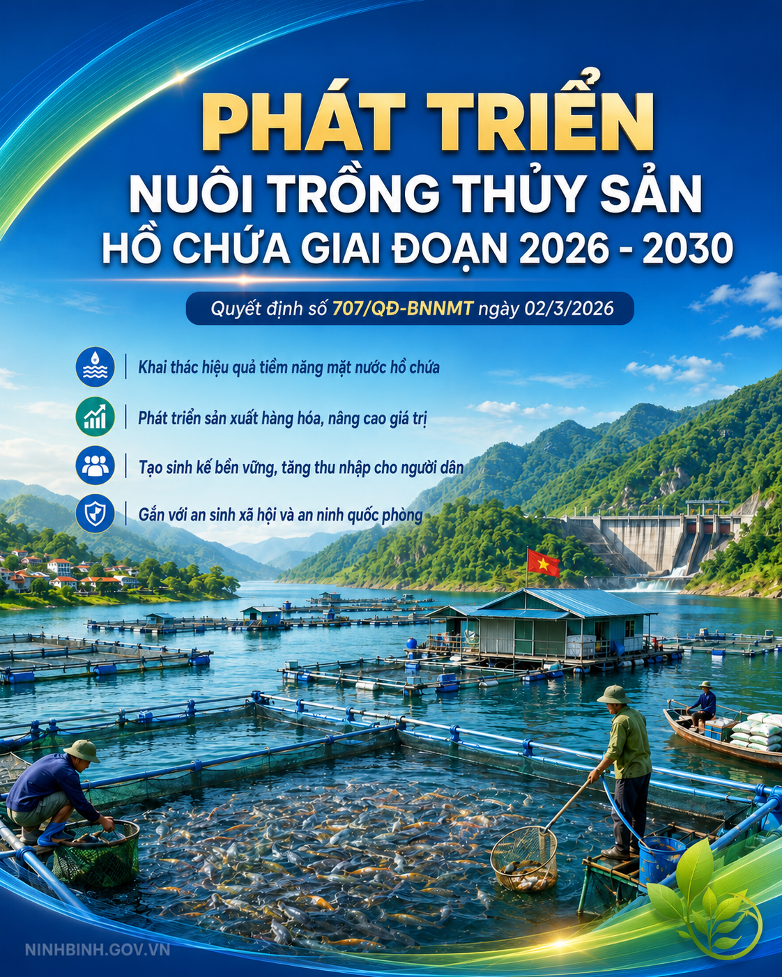  Phê duyệt đề án phát triển nuôi trồng thủy sản hồ chứa giai đoạn 2026 - 2030 