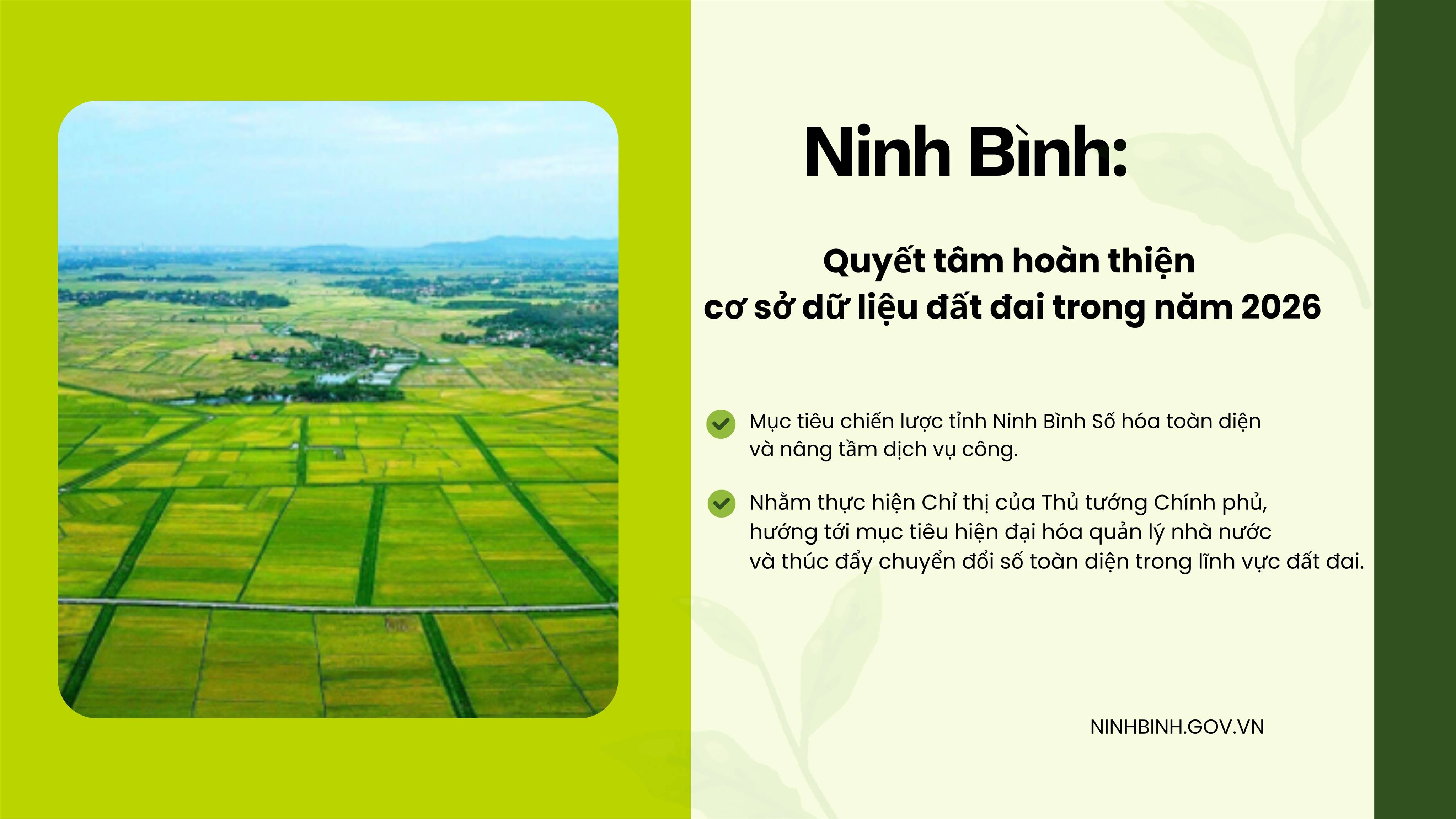 Ninh Bình: Quyết tâm hoàn thiện cơ sở dữ liệu đất đai trong năm 2026