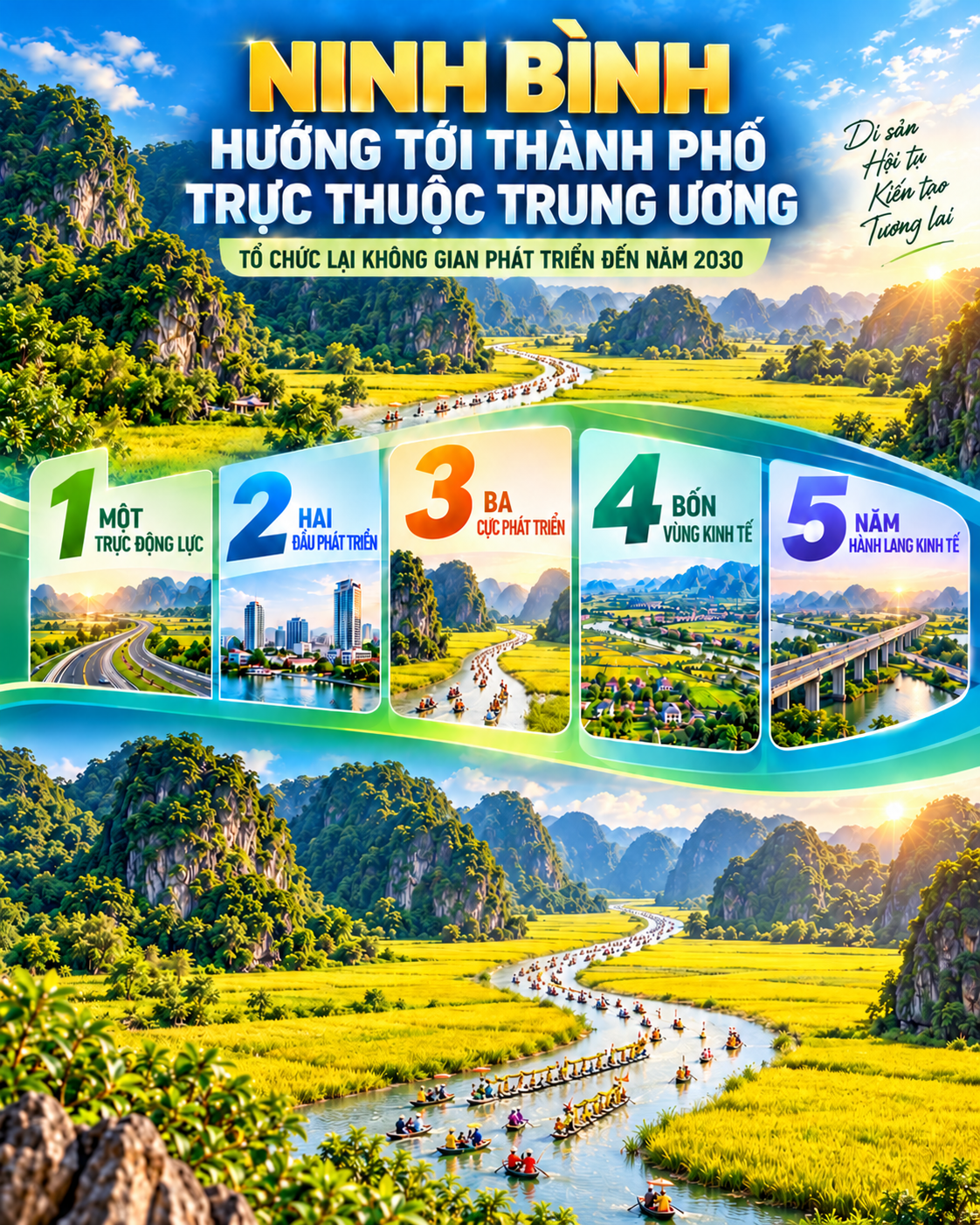 Ninh Bình ban hành Kế hoạch tổ chức không gian phát triển, hướng tới thành phố trực thuộc Trung ương