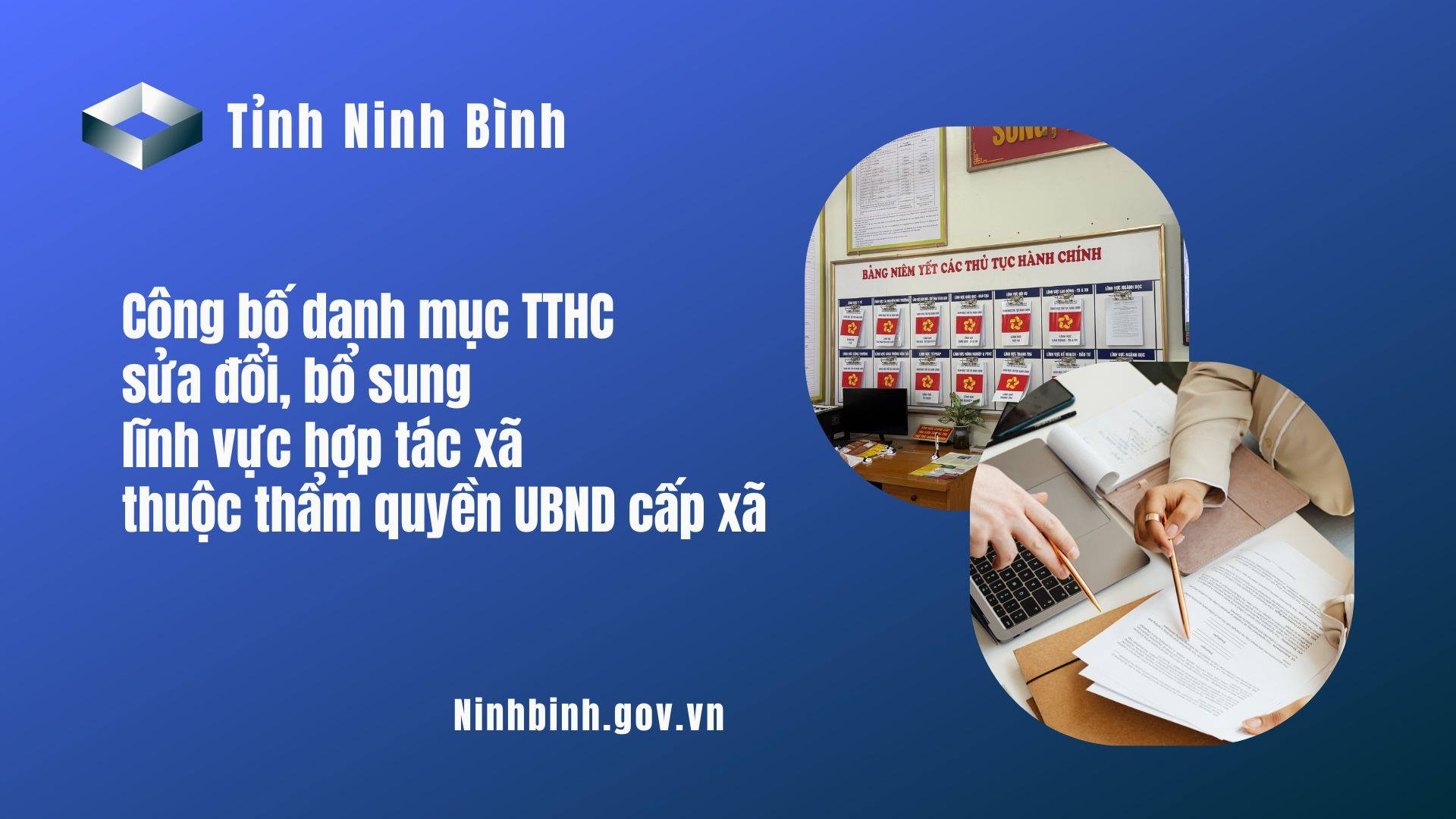 Công bố danh mục thủ tục hành chính sửa đổi, bổ sung lĩnh vực hợp tác xã thuộc thẩm quyền UBND cấp xã