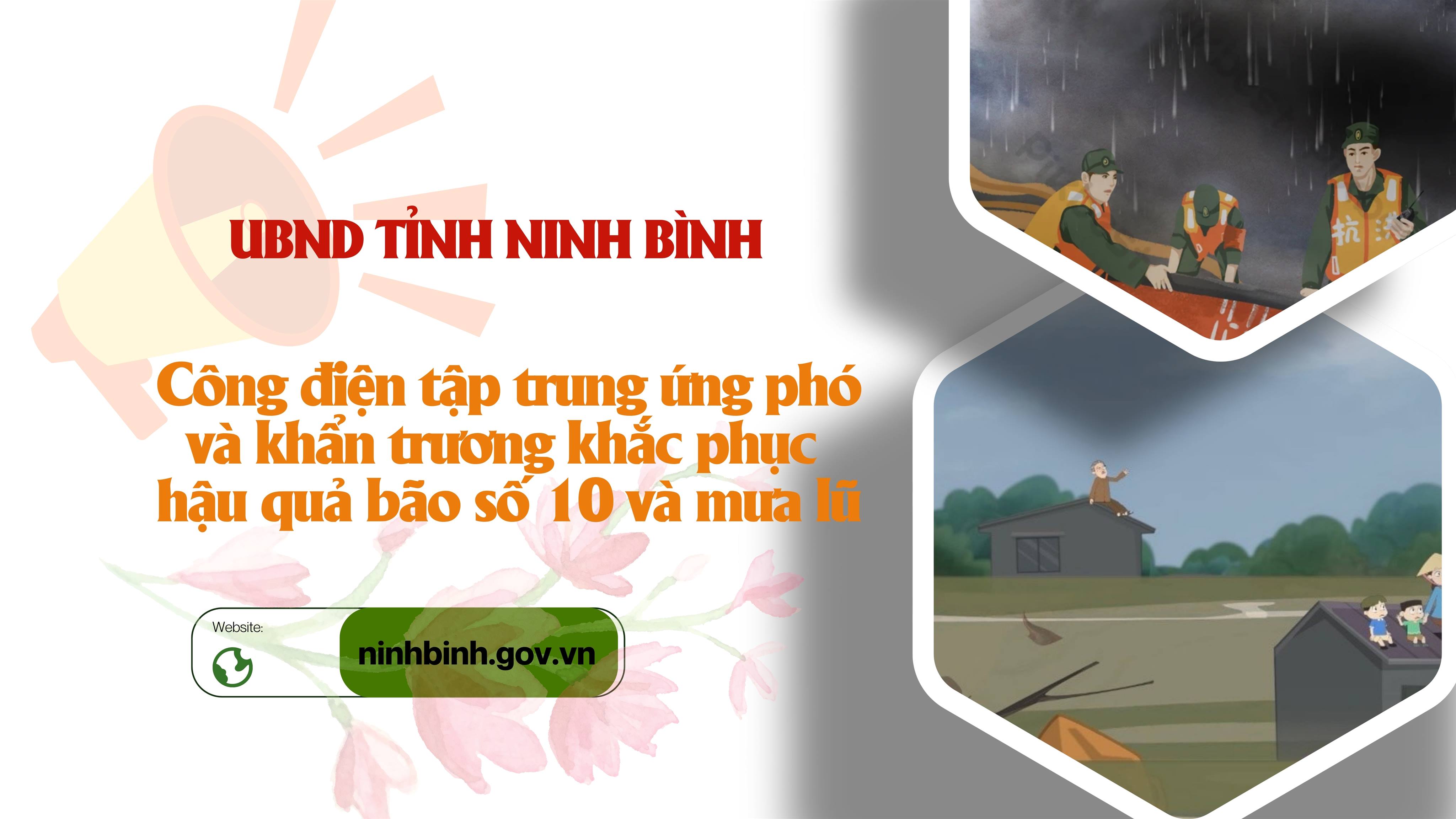 09 người chết, 24 người bị thương: UBND tỉnh Ninh Bình ban hành Công điện tập trung ứng phó và khẩn trương khắc phục hậu quả bão số 10 và mưa lũ