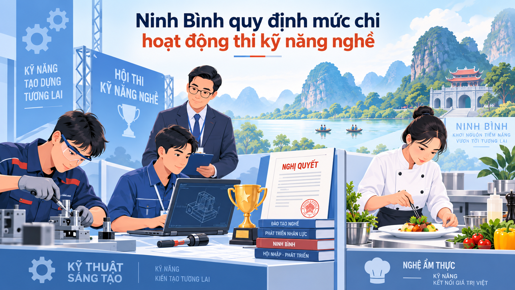 Ninh Bình quy định mức chi hoạt động thi kỹ năng nghề trên địa bàn tỉnh