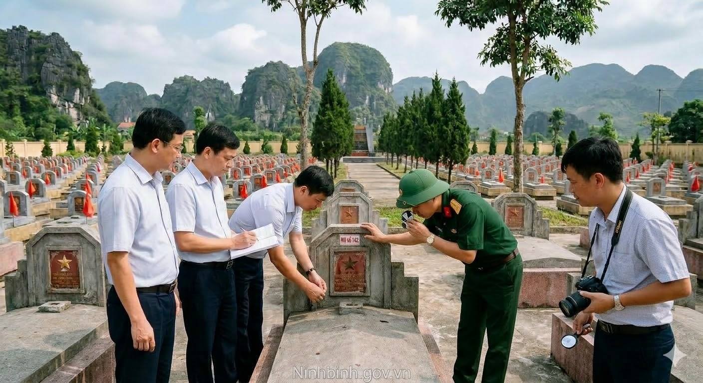 Ninh Bình: Khảo sát thực trạng mộ liệt sĩ thiếu thông tin để thực hiện giám định ADN