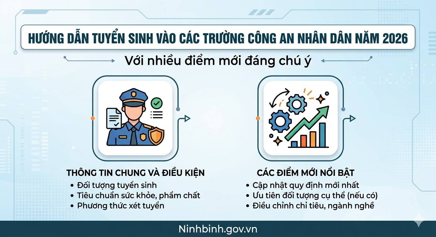 Hướng dẫn tuyển sinh vào các trường Công an nhân dân năm 2026 với nhiều điểm mới đáng chú ý