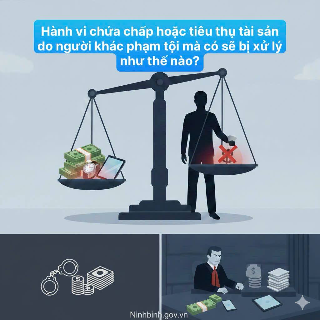 Hình thức xử lý đối với hành vi chứa chấp hoặc tiêu thụ tài sản do người khác phạm tội mà có 