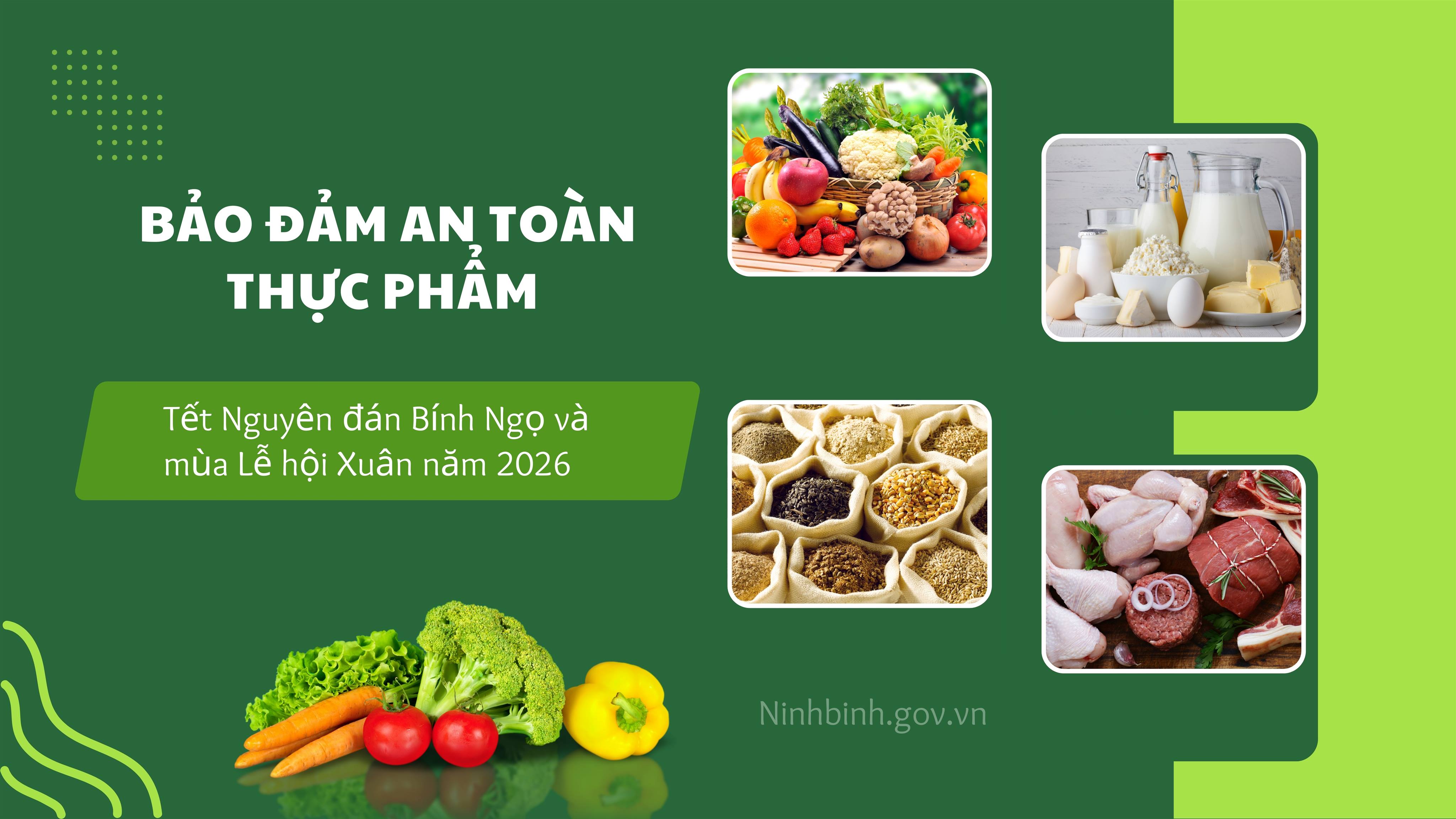 Ninh Bình: Triển khai công tác bảo đảm an toàn thực phẩm Tết Nguyên đán Bính Ngọ và mùa Lễ hội Xuân năm 2026