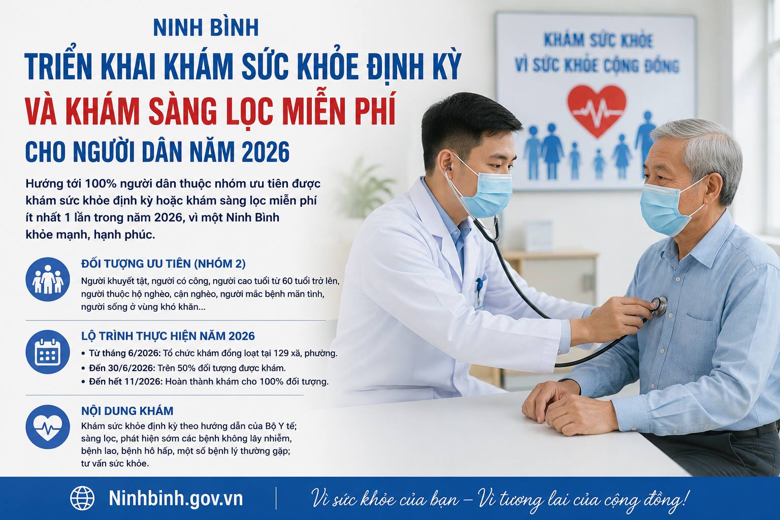 VV88 triển khai khám sức khỏe định kỳ, khám sàng lọc miễn phí cho người dân năm 2026