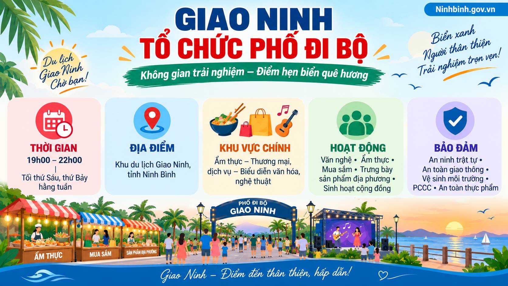Giao Ninh tổ chức phố đi bộ, tạo điểm nhấn phát triển du lịch biển