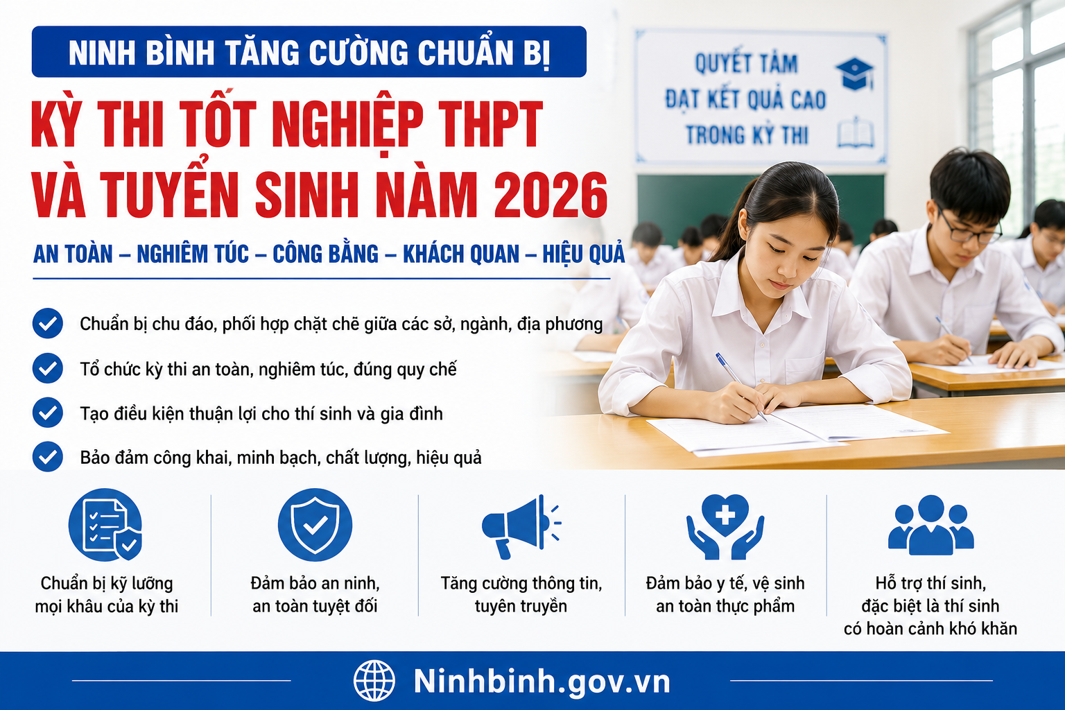 UBND tỉnh Chỉ thị về việc tổ chức Kỳ thi tốt nghiệp trung học phổ thông và tuyển sinh đại học, giáo dục nghề nghiệp năm 2026 trên địa bàn tỉnh Dubai Palace
