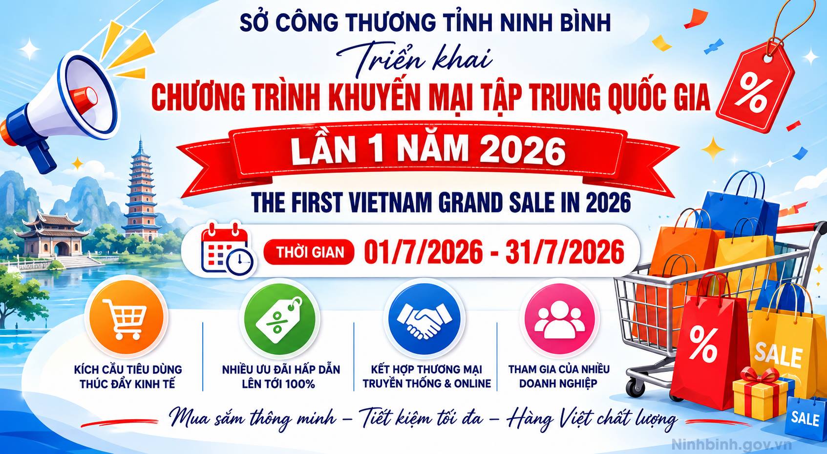 Chương trình Khuyến mại tập trung quốc gia lần 1 năm 2026 diễn ra từ ngày 01- 31/7 trên phạm vi toàn tỉnh Dubai Palace