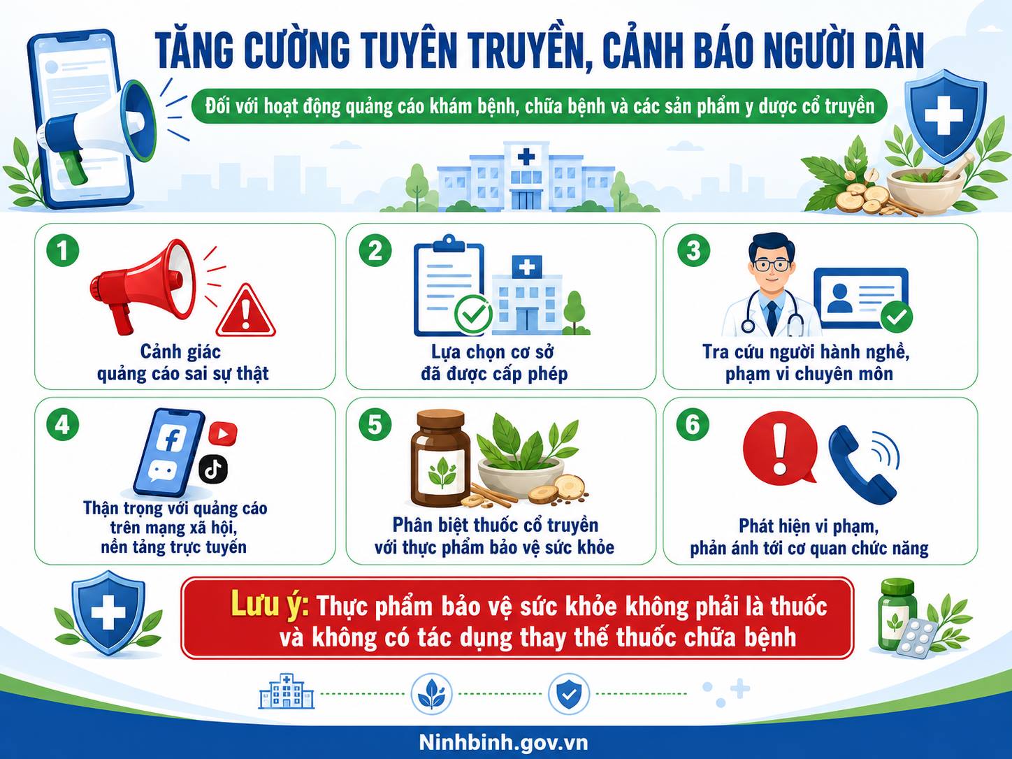 Tăng cường tuyên truyền, cảnh báo người dân về quảng cáo khám chữa bệnh và sản phẩm y dược cổ truyền