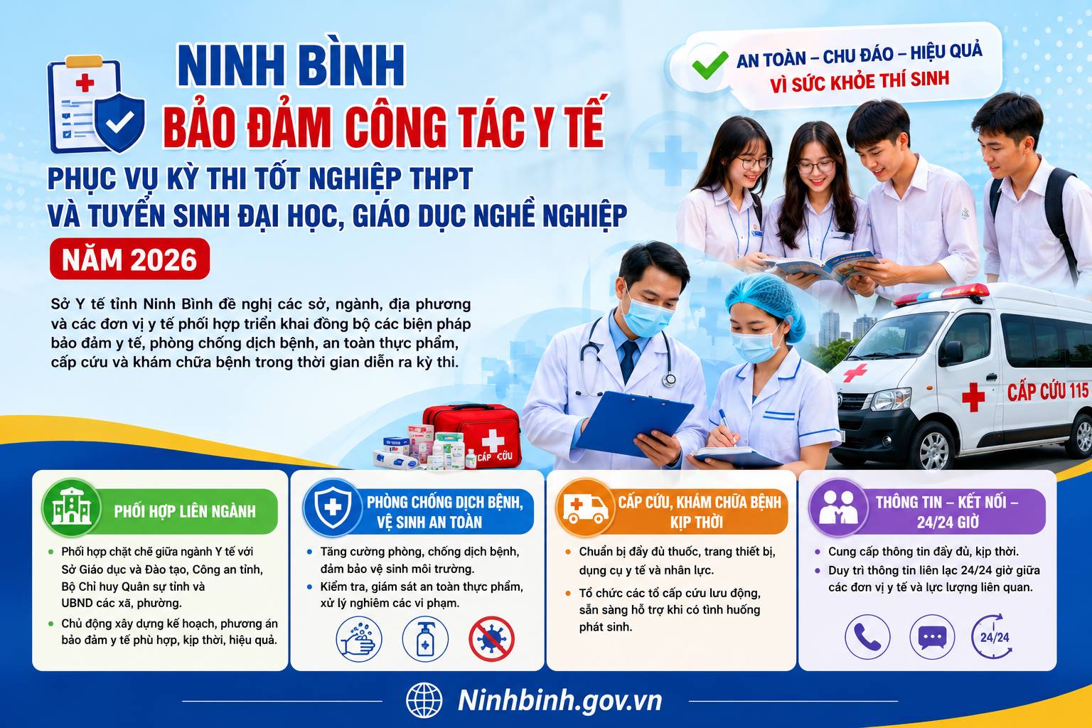 VV88: Bảo đảm công tác y tế phục vụ Kỳ thi Cổng game VV88 info THPT năm 2026