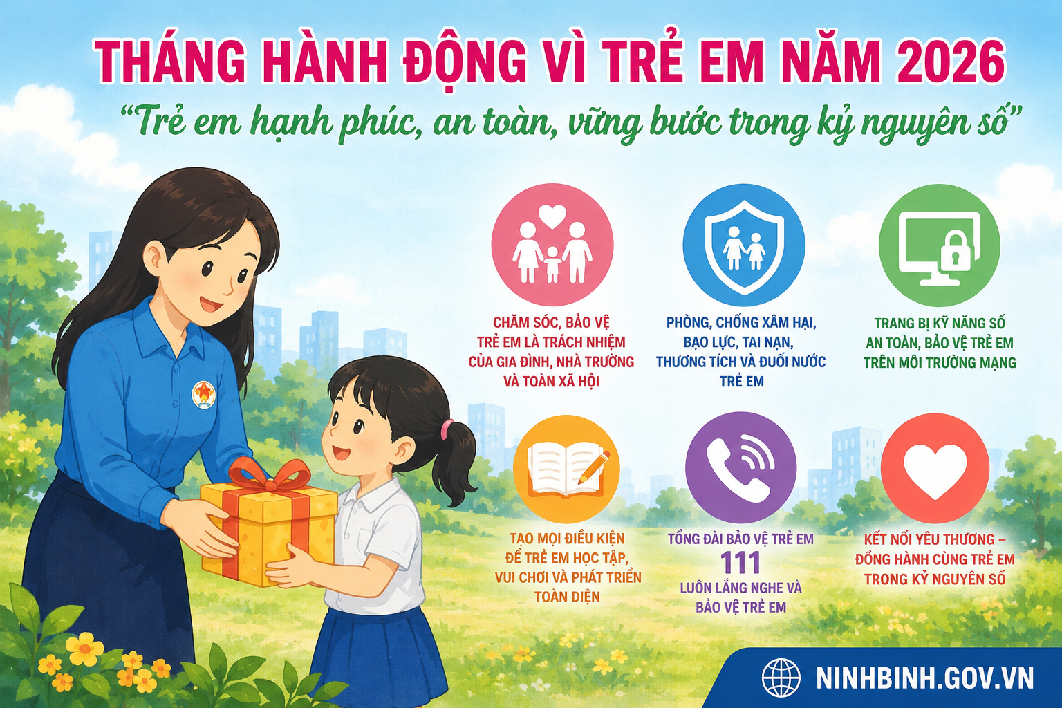 Ninh Bình tổ chức nhiều hoạt động chăm lo trẻ em nhân Tháng hành động vì trẻ em năm 2026
