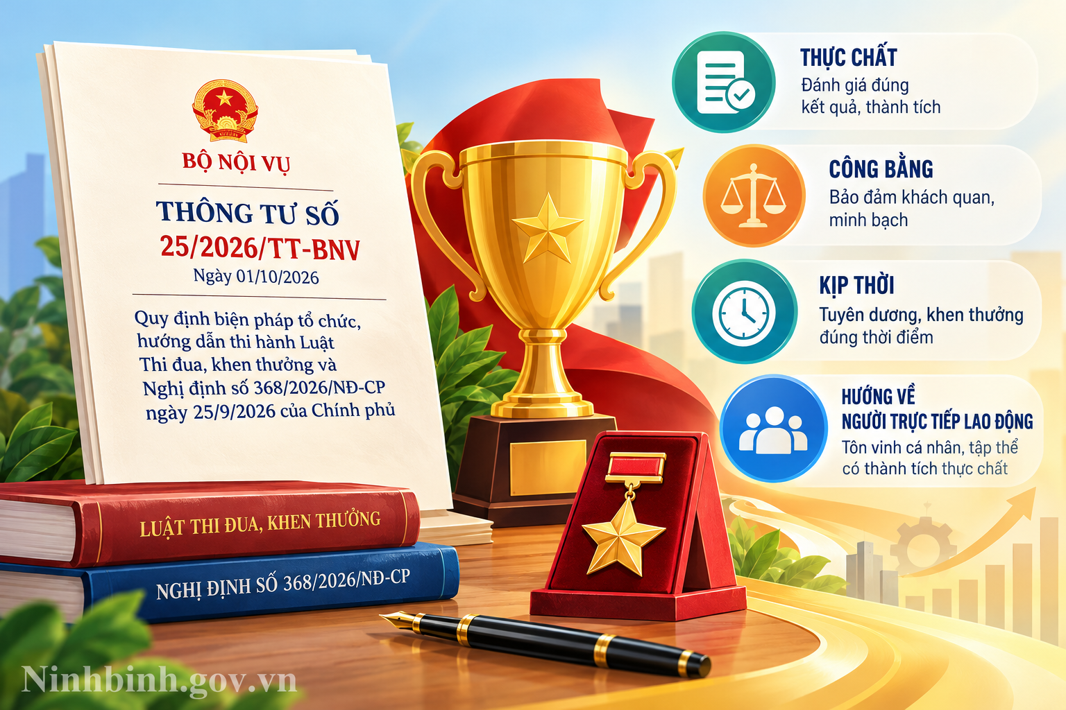 Thi đua, khen thưởng phải thực chất: Đúng thành tích, rõ phạm vi, ưu tiên người trực tiếp cống hiến