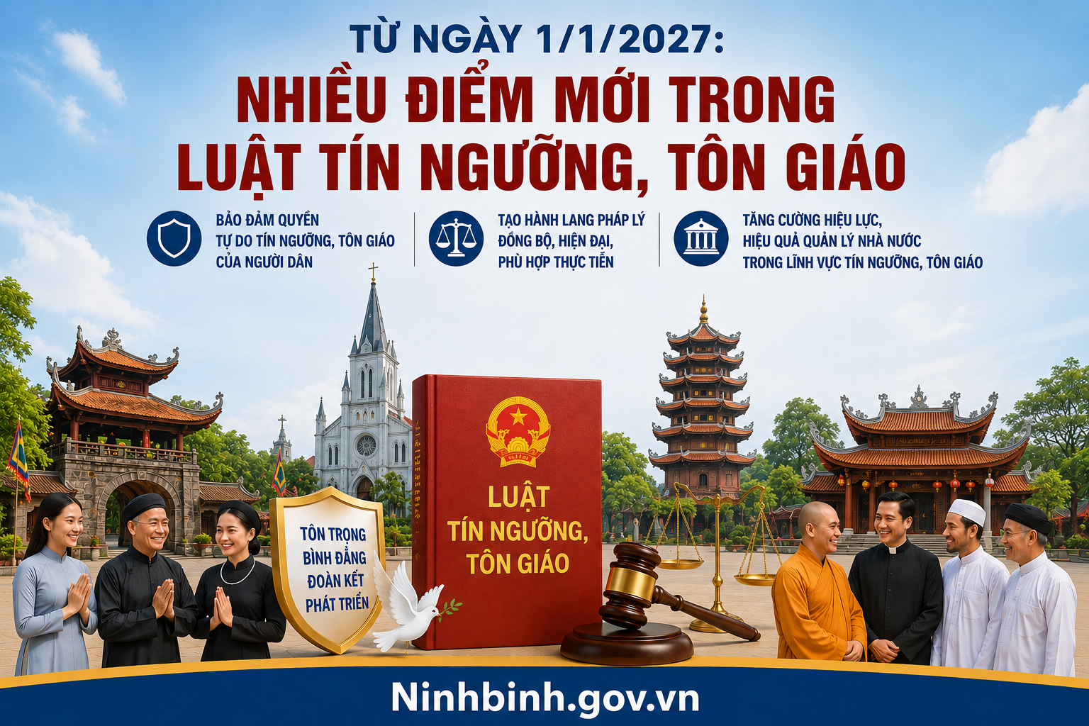 Từ ngày 01/01/2027: Nhiều điểm mới trong Luật Tín ngưỡng, tôn giáo