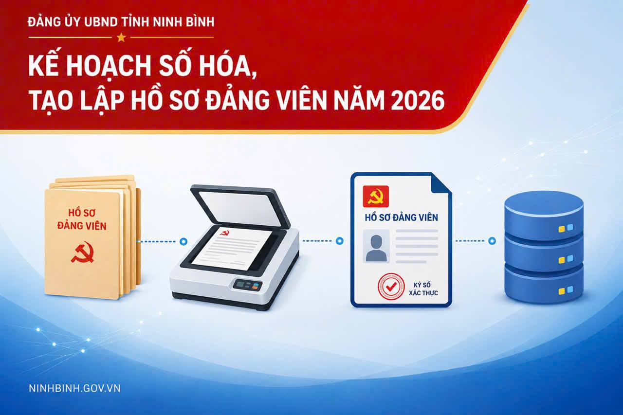 Đảng ủy UBND tỉnh ban hành Kế hoạch số hóa, tạo lập hồ sơ đảng viên năm 2026