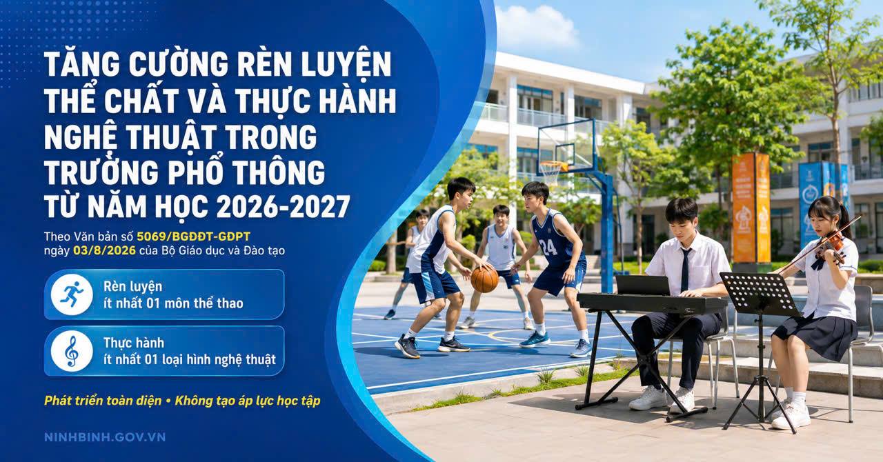 Tăng cường rèn luyện thể chất và thực hành nghệ thuật trong trường phổ thông từ năm học 2026-2027