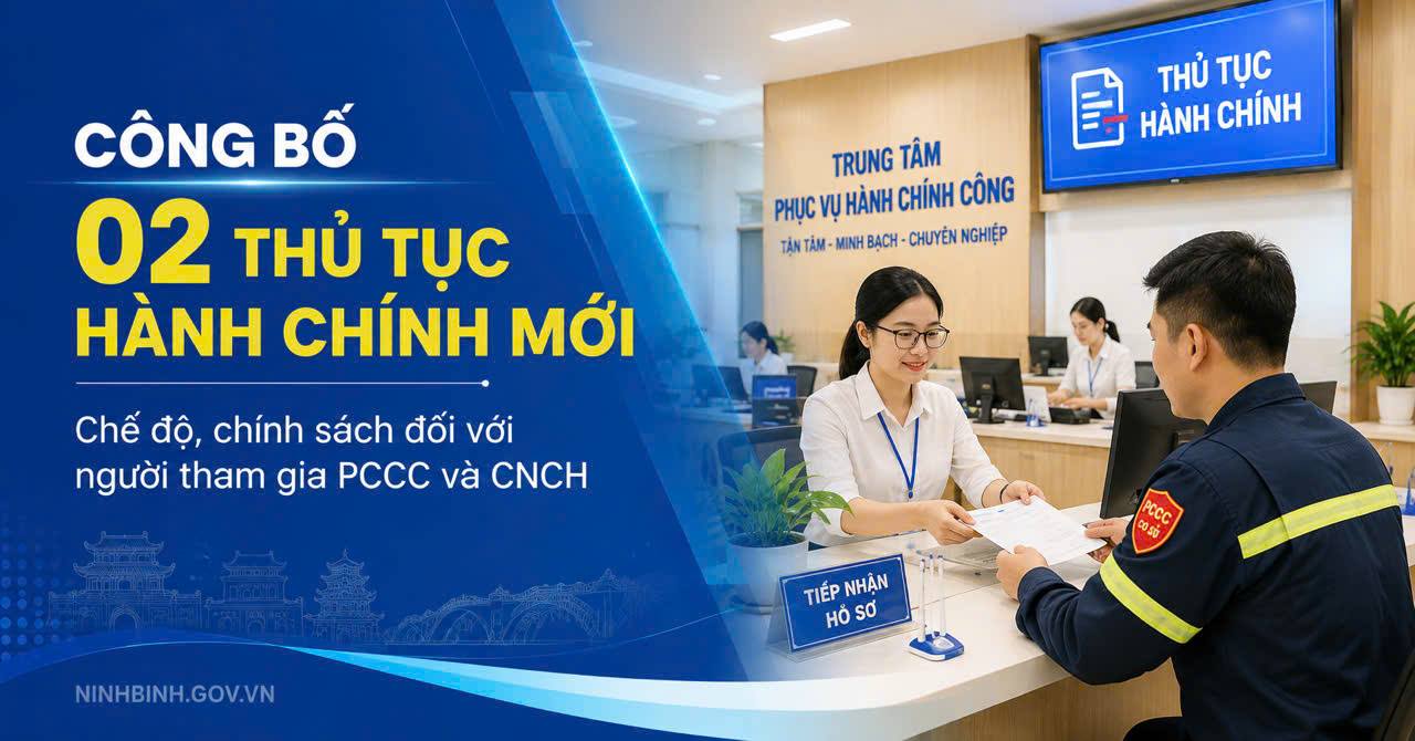 Ninh Bình công bố 02 thủ tục hành chính mới về chế độ, chính sách đối với lực lượng tham gia phòng cháy, chữa cháy và cứu nạn, cứu hộ