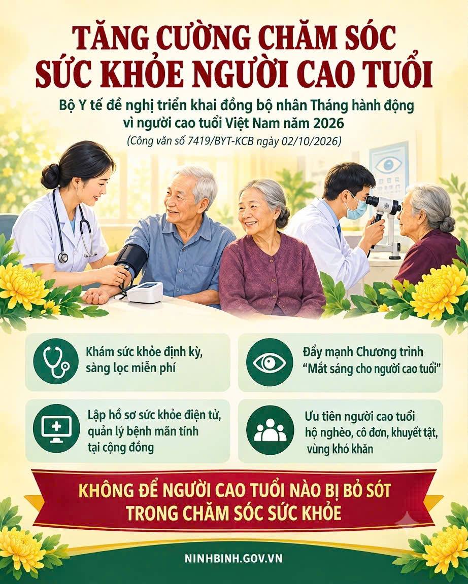 Tăng cường chăm sóc sức khỏe người cao tuổi