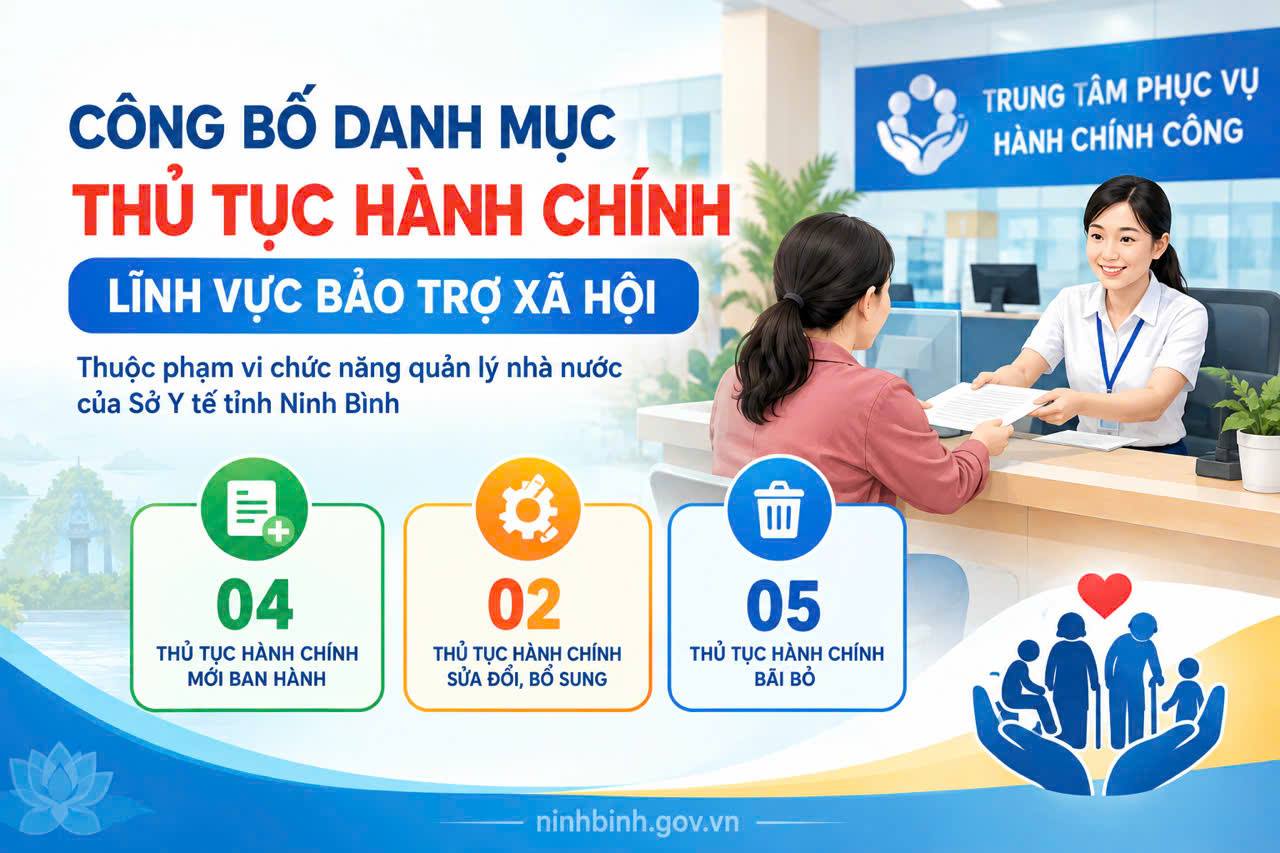 Ninh Bình công bố danh mục thủ tục hành chính lĩnh vực bảo trợ xã hội
