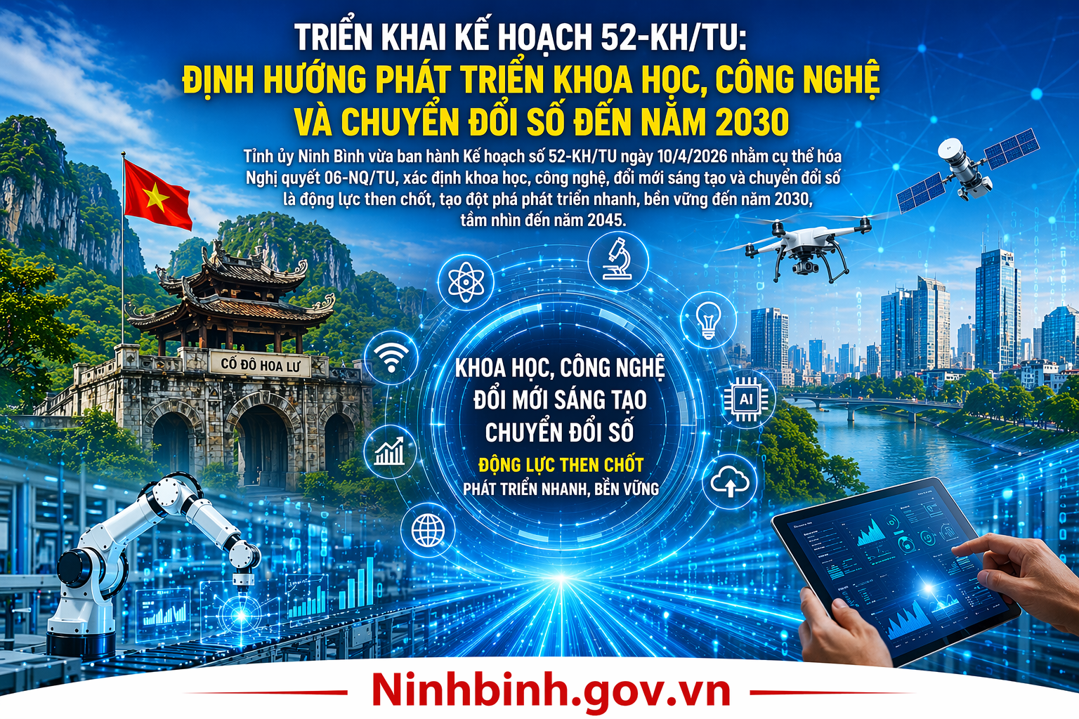 Triển khai Kế hoạch 52-KH/TU: Định hướng phát triển khoa học, công nghệ và chuyển đổi số đến năm 2030