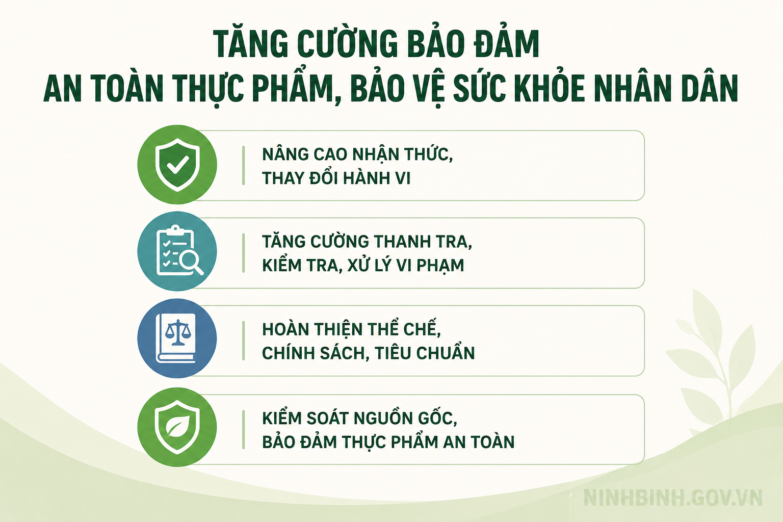 Tăng cường bảo đảm an toàn thực phẩm, bảo vệ sức khỏe Nhân dân