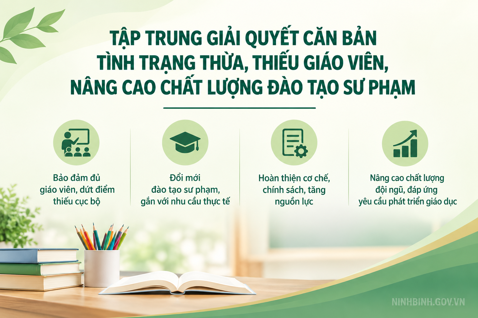Tập trung giải quyết căn bản tình trạng thừa, thiếu giáo viên, nâng cao chất lượng đào tạo sư phạm