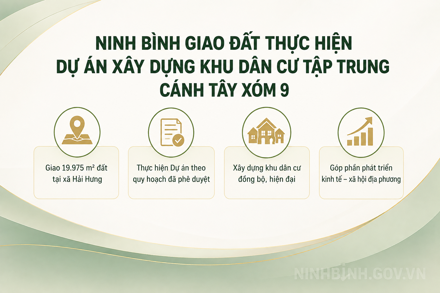 Ninh Bình giao đất thực hiện Dự án Xây dựng khu dân cư tập trung Cánh Tây xóm 9