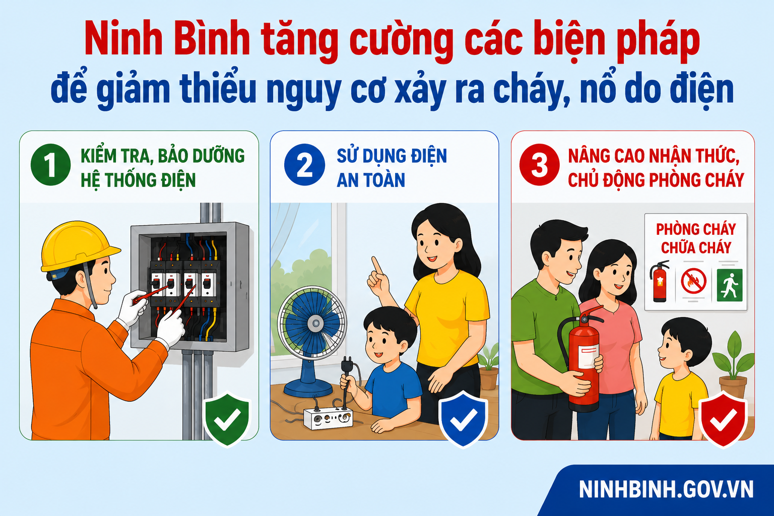 Tăng cường các biện pháp để giảm thiểu nguy cơ xảy ra cháy, nổ do điện gây ra trong mùa nắng, nóng năm 2026