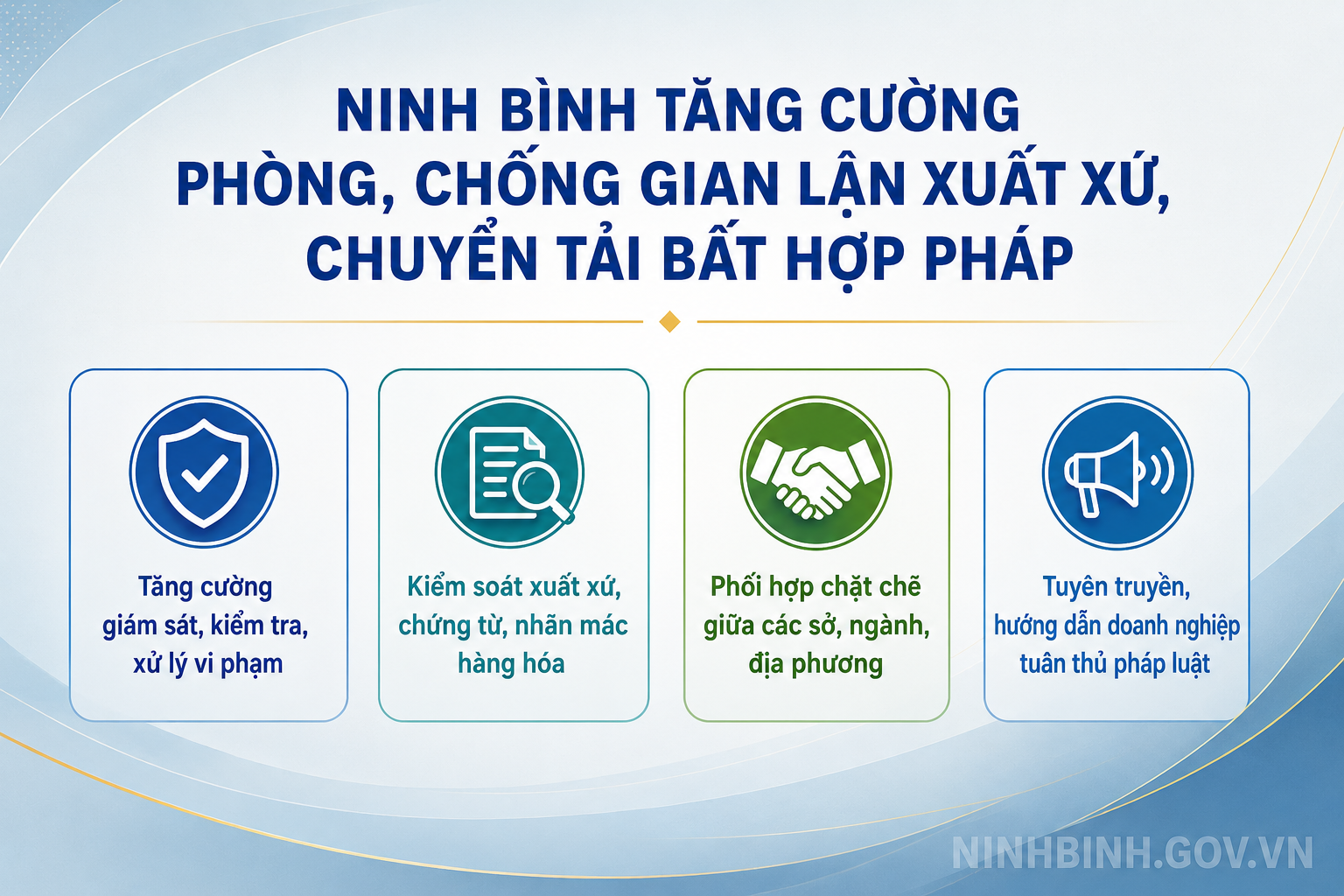 Ninh Bình tăng cường phòng, chống gian lận xuất xứ, chuyển tải bất hợp pháp