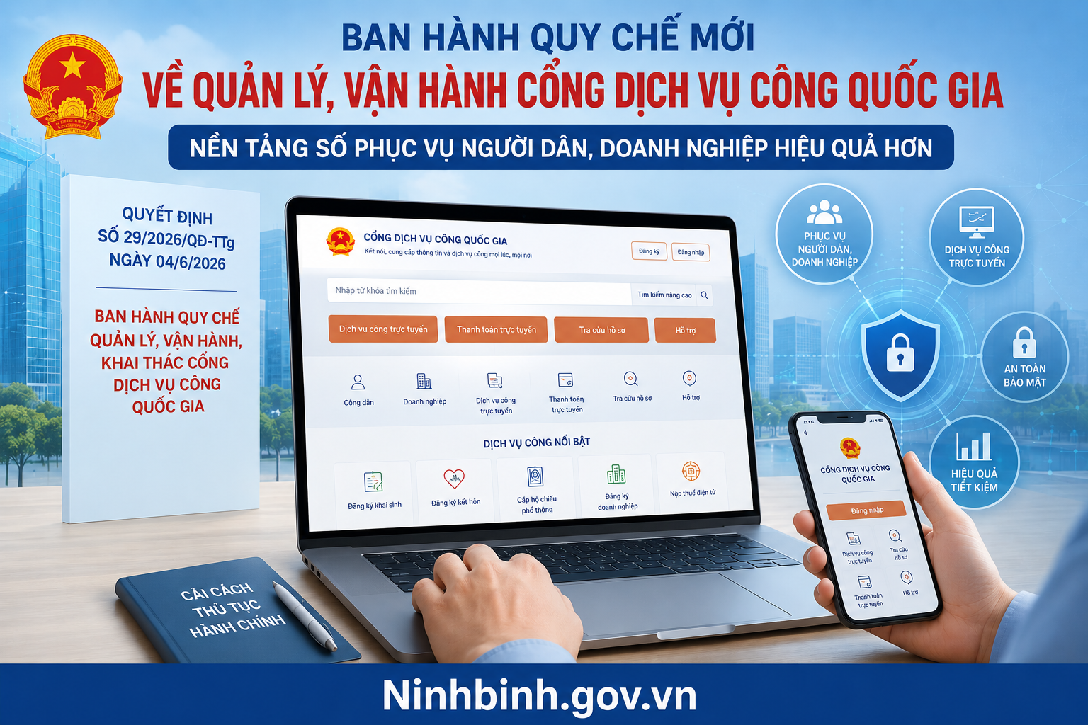 Ban hành Quy chế mới về quản lý, vận hành Cổng Dịch vụ công quốc gia: Nền tảng số phục vụ người dân, VV88 saba thể thao hiệu quả hơn
