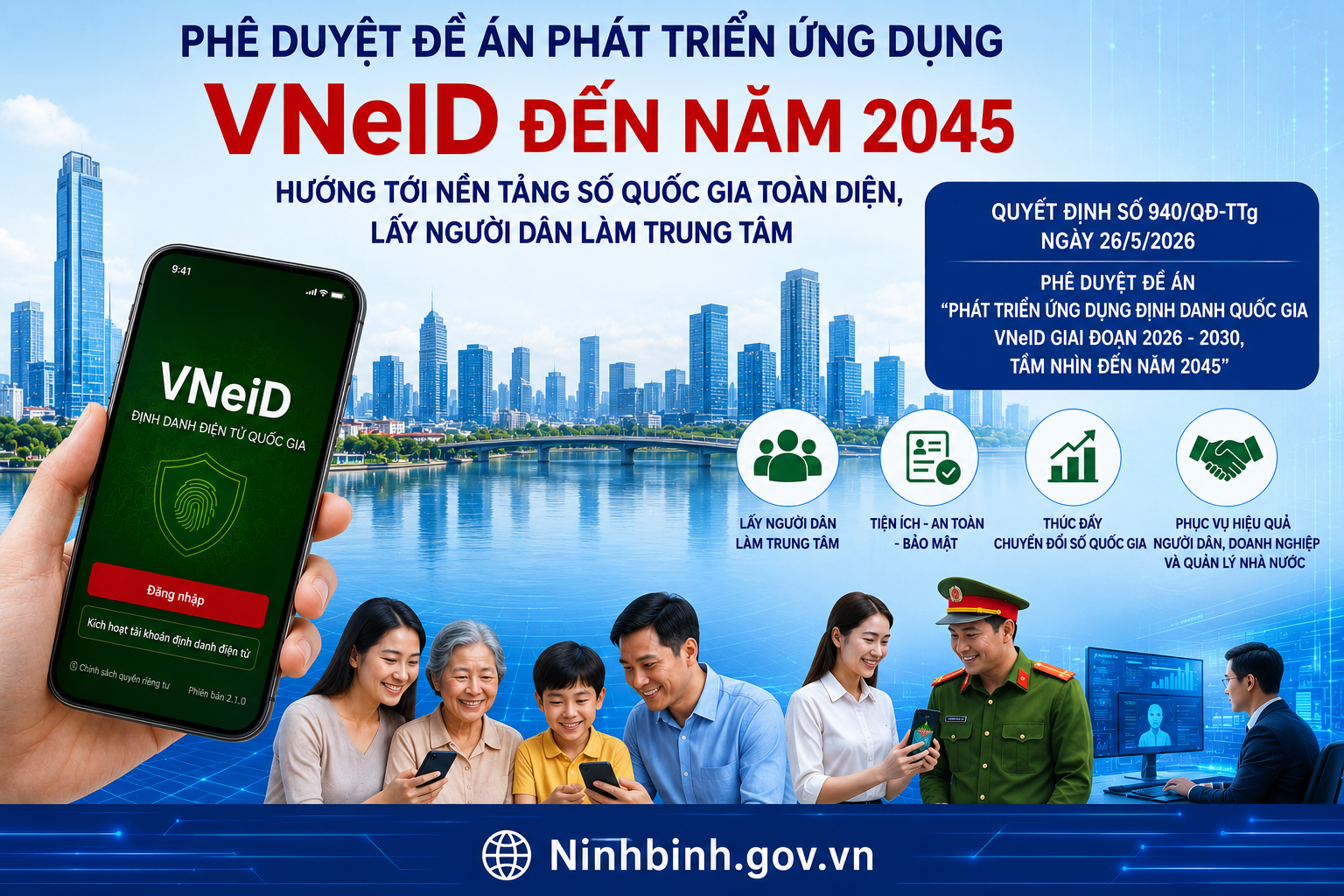 Thủ tướng VV88 xóc đĩa phê duyệt Đề án “Phát triển ứng dụng định danh quốc gia VNeID giai đoạn 2026 - 2030, tầm nhìn đến năm 2045”.