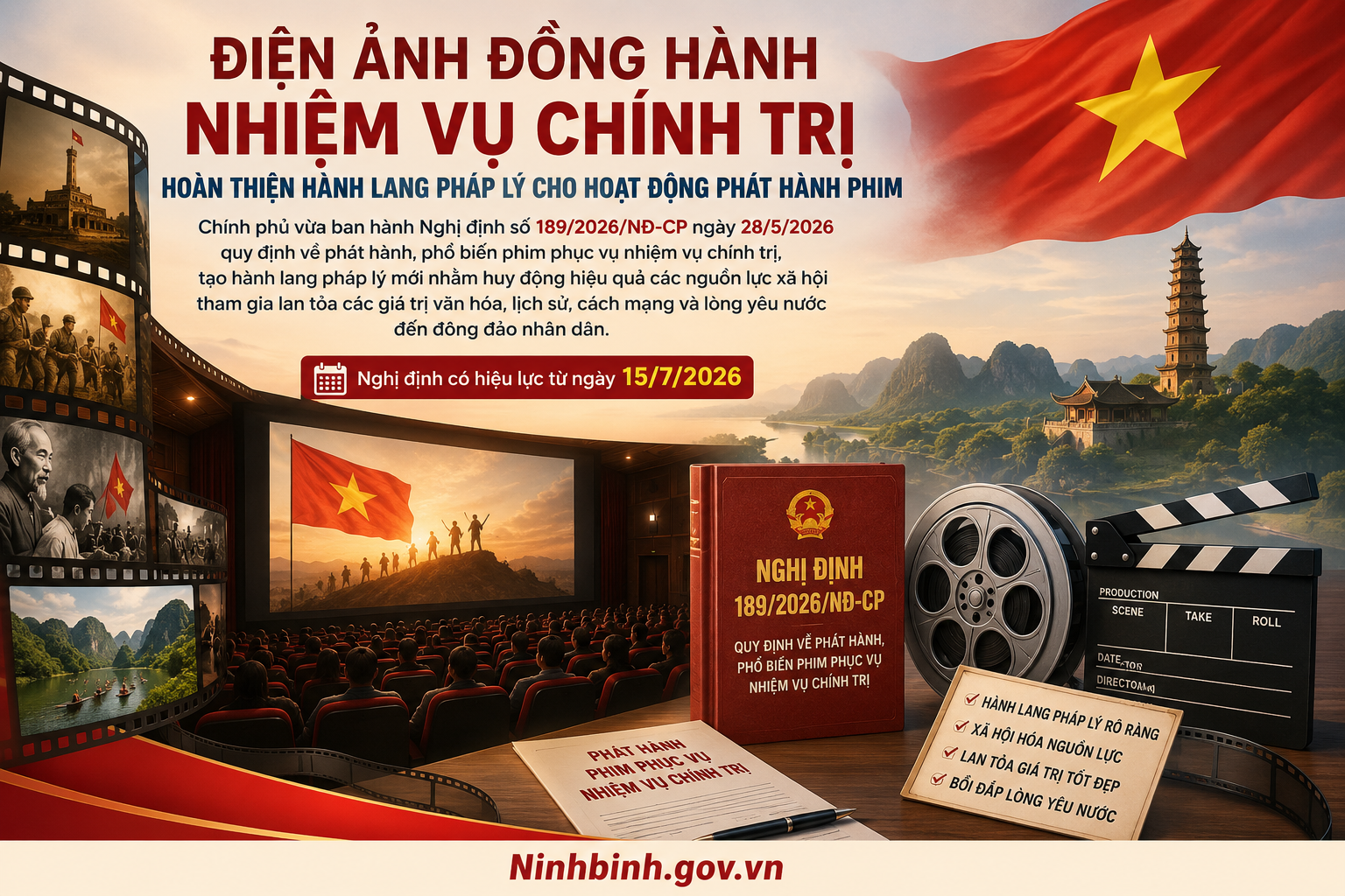 Quy định về phát hành, phổ biến phim phục vụ nhiệm vụ chính trị  có hiệu lực từ ngày 15/7/2026