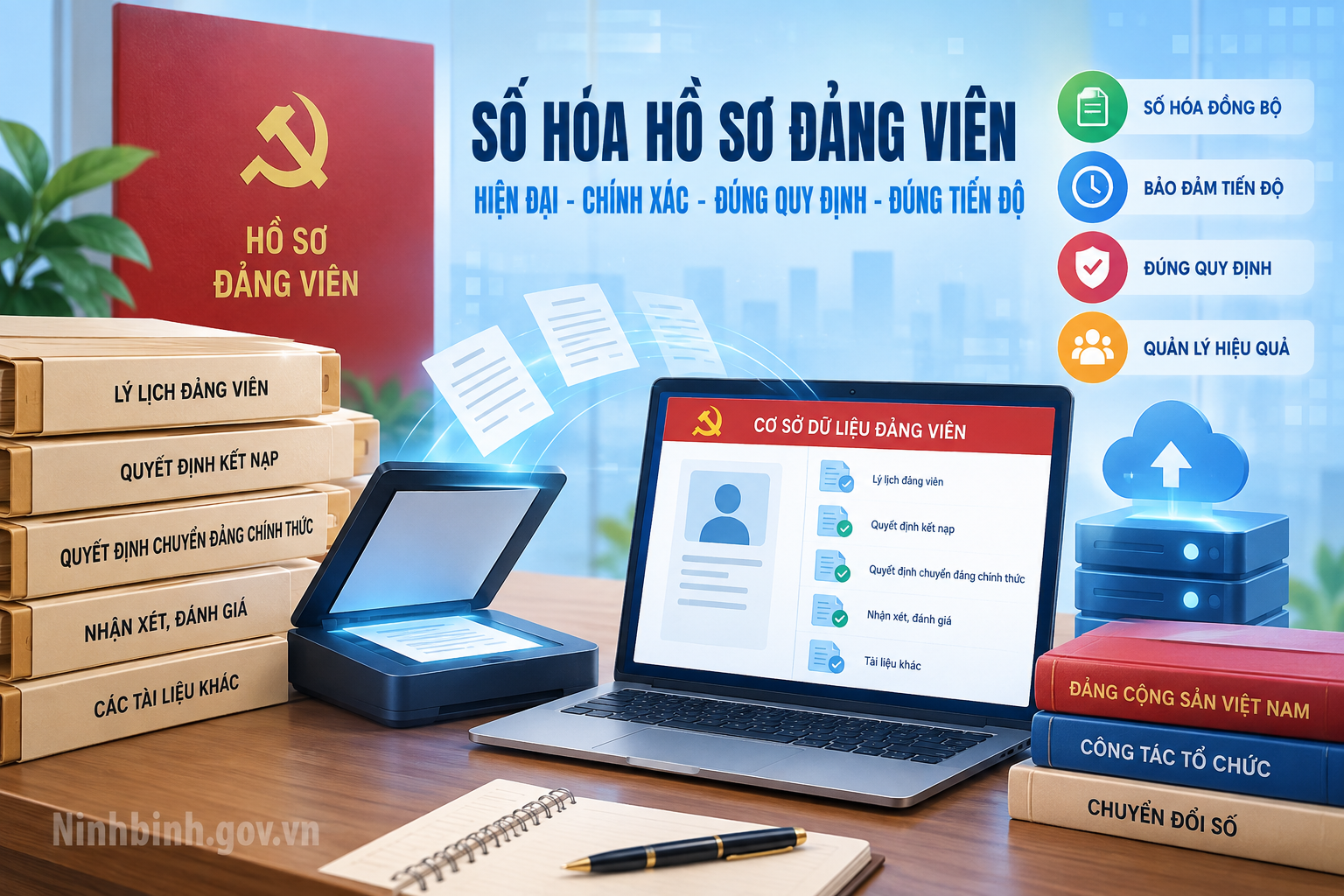 Số hóa hồ sơ đảng viên: Không để thiếu tài liệu làm chậm tiến độ