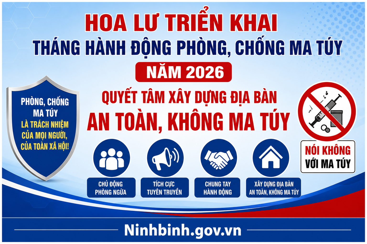 Hoa Lư triển khai Tháng hành động phòng, chống ma túy năm 2026: Quyết tâm VV88 xổ số lô đề địa bàn an toàn, không ma túy