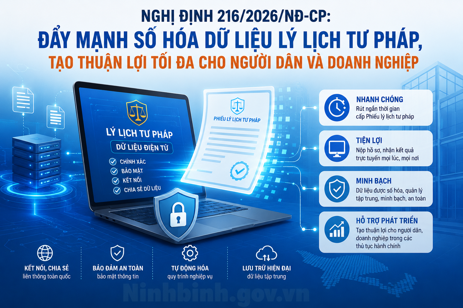 Nghị định 216/2026/NĐ-CP: Đẩy mạnh số hóa dữ liệu lý lịch tư pháp, tạo thuận lợi tối đa cho người dân và doanh nghiệp