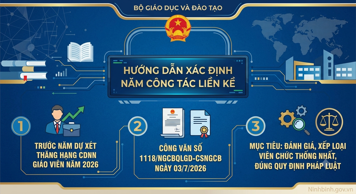 Bộ Giáo dục và Đào tạo hướng dẫn xác định năm công tác liền kề trước năm dự xét thăng hạng chức danh nghề nghiệp giáo viên năm 2026