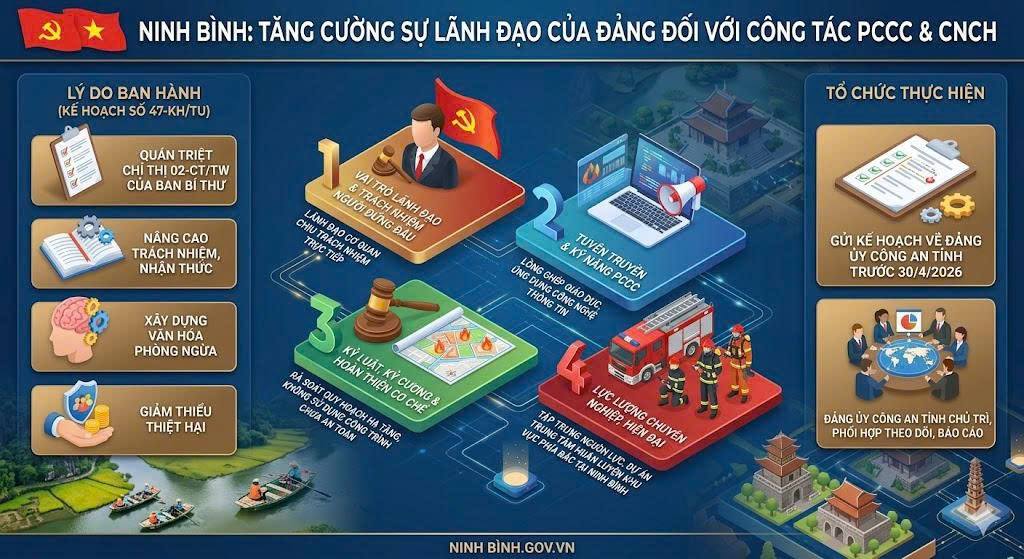 Ninh Bình: Tăng cường sự lãnh đạo của Đảng đối với công tác PCCC và cứu nạn, cứu hộ trong tình hình mới