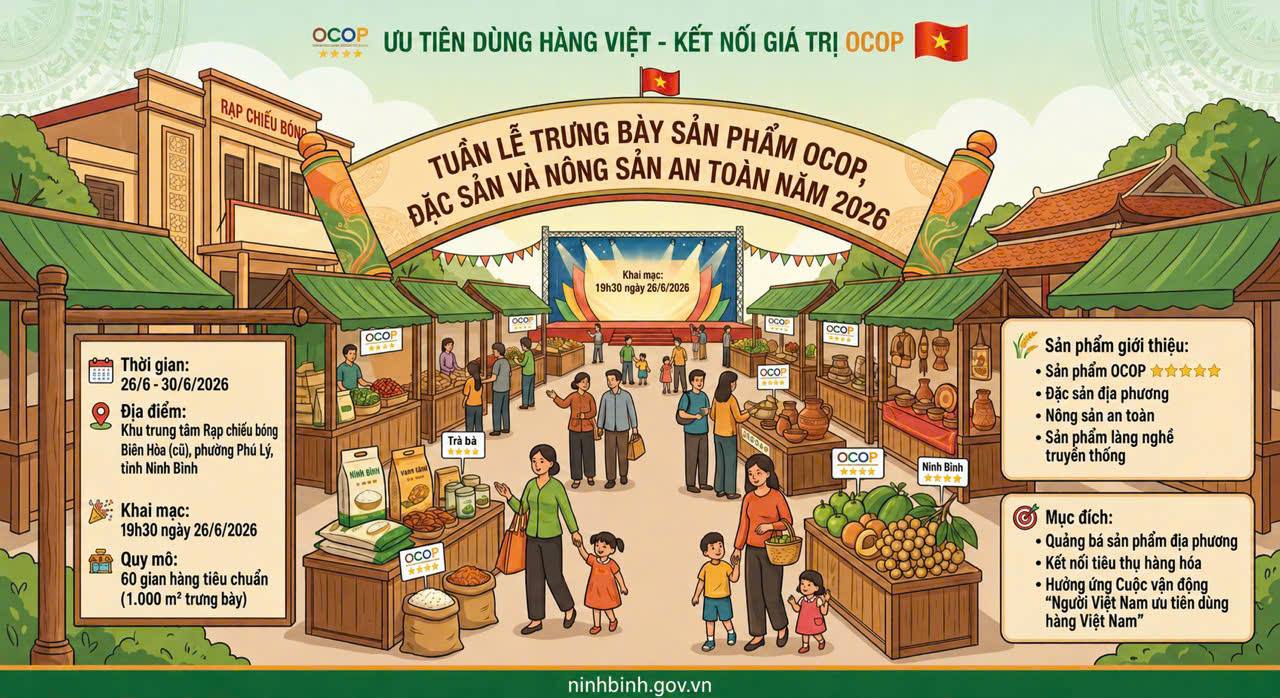 VV88 tổ chức Tuần lễ trưng bày, giới thiệu sản phẩm OCOP, đặc sản và nông sản an toàn năm 2026