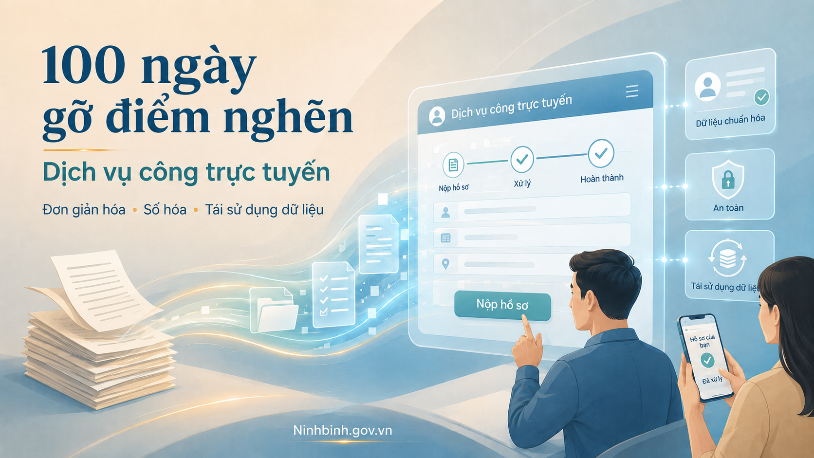 Văn phòng UBND tỉnh ban hành Kế hoạch hành động 100 ngày xử lý điểm nghẽn chuyển đổi số