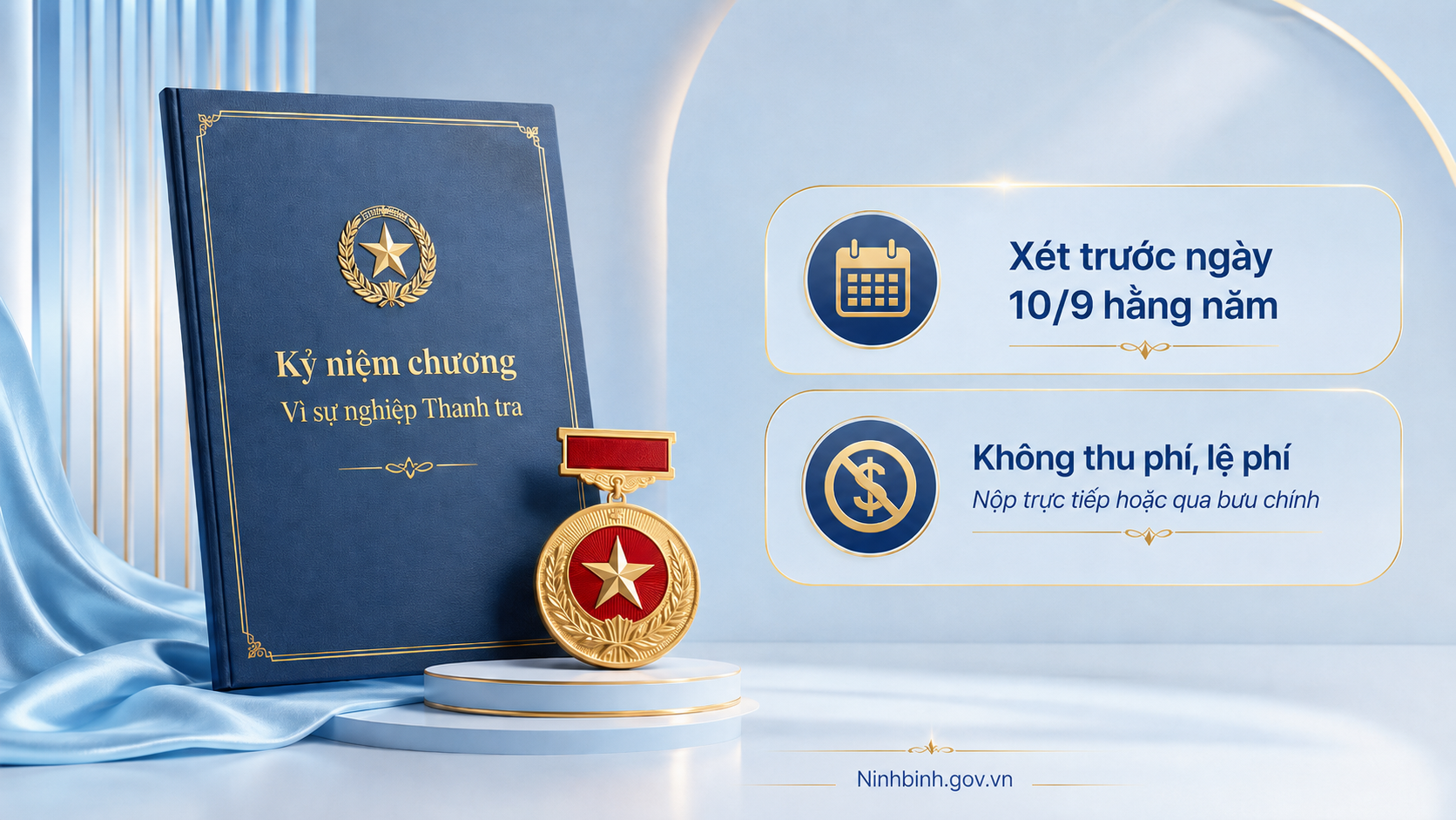 Công bố TTHC về xét tặng Kỷ niệm chương "Vì sự nghiệp Thanh tra"