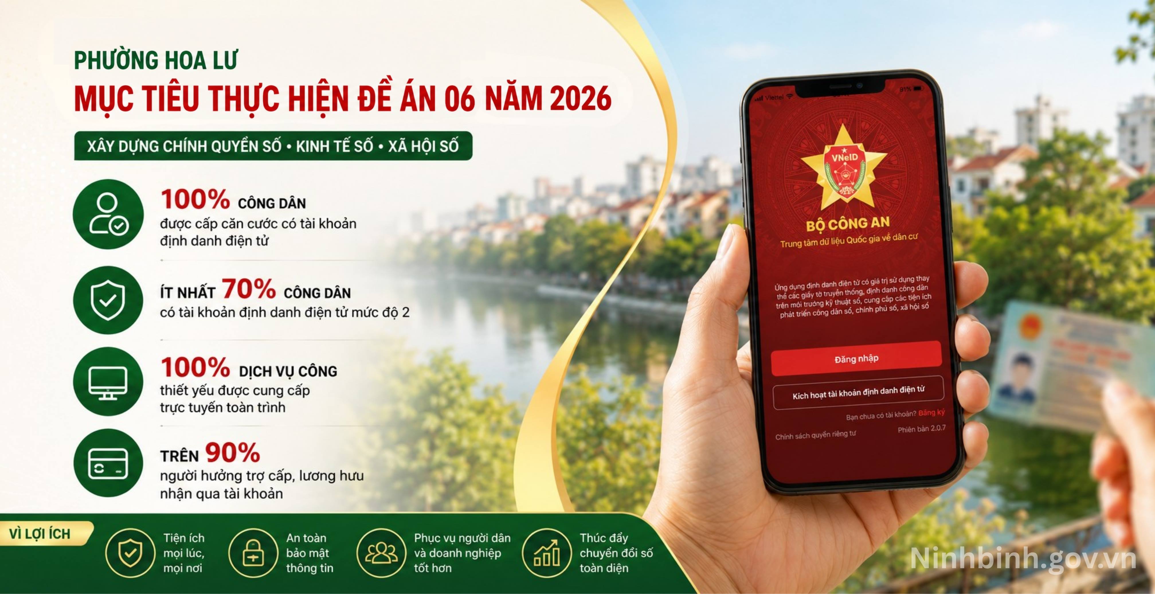 Phường Hoa Lư đặt mục tiêu 100% công dân được cấp căn cước có tài khoản định danh VV88bet chính thức