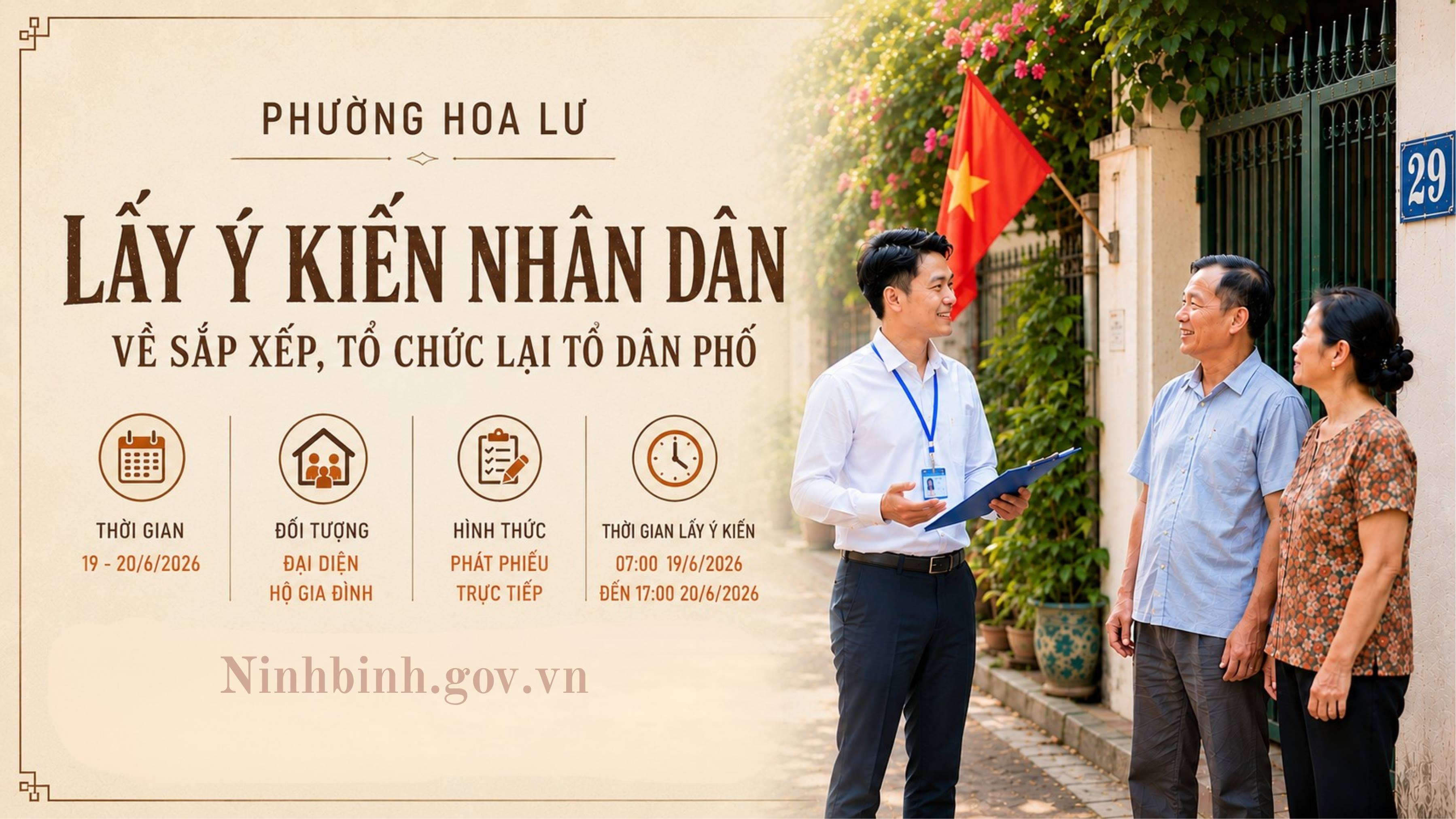 Phường Hoa Lư lấy ý kiến Nhân dân về sắp xếp, tổ chức lại tổ dân phố