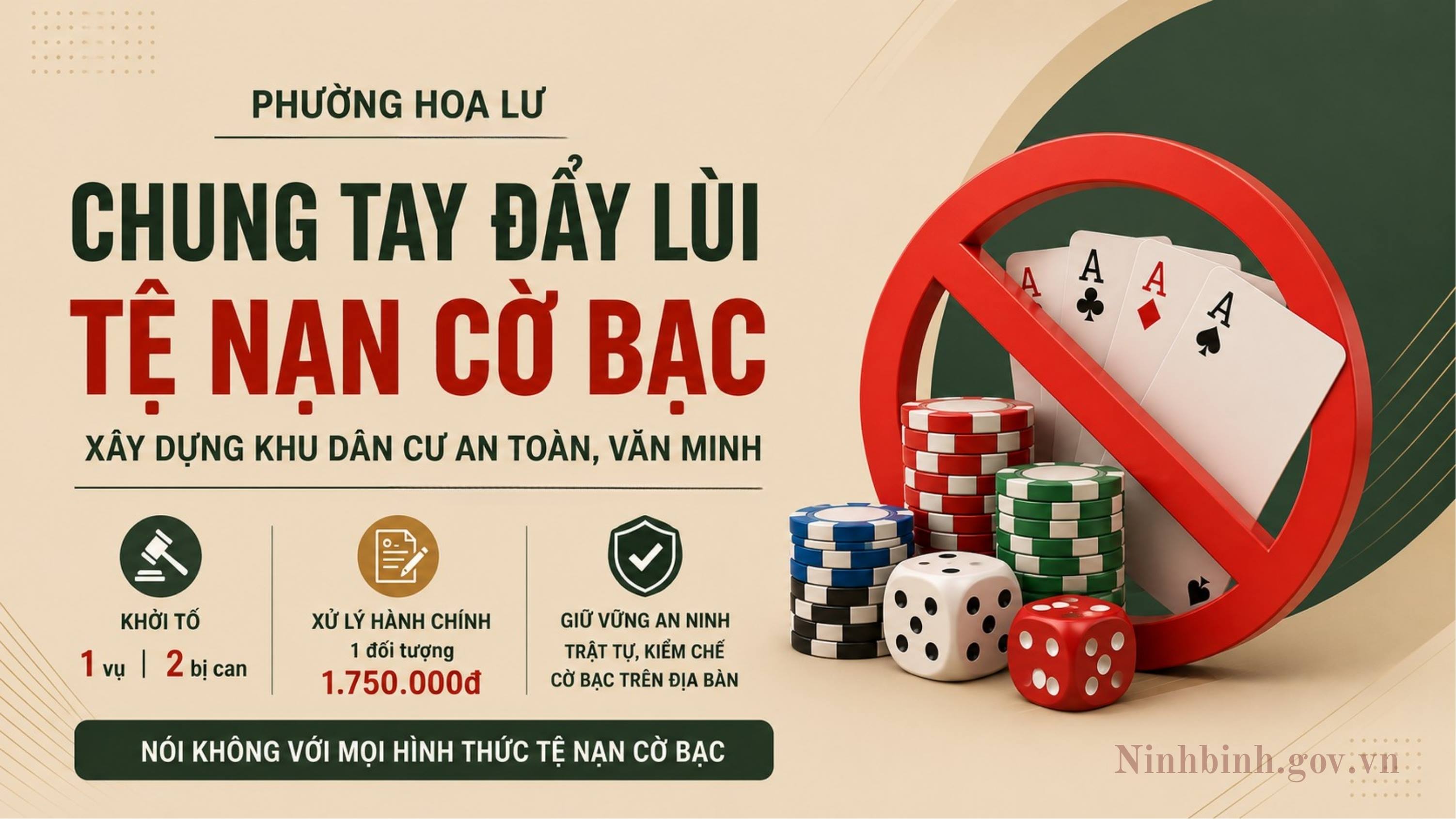 Đông Hoa Lư phát huy sức mạnh toàn dân phòng, chống mọi hình thức cờ bạc
