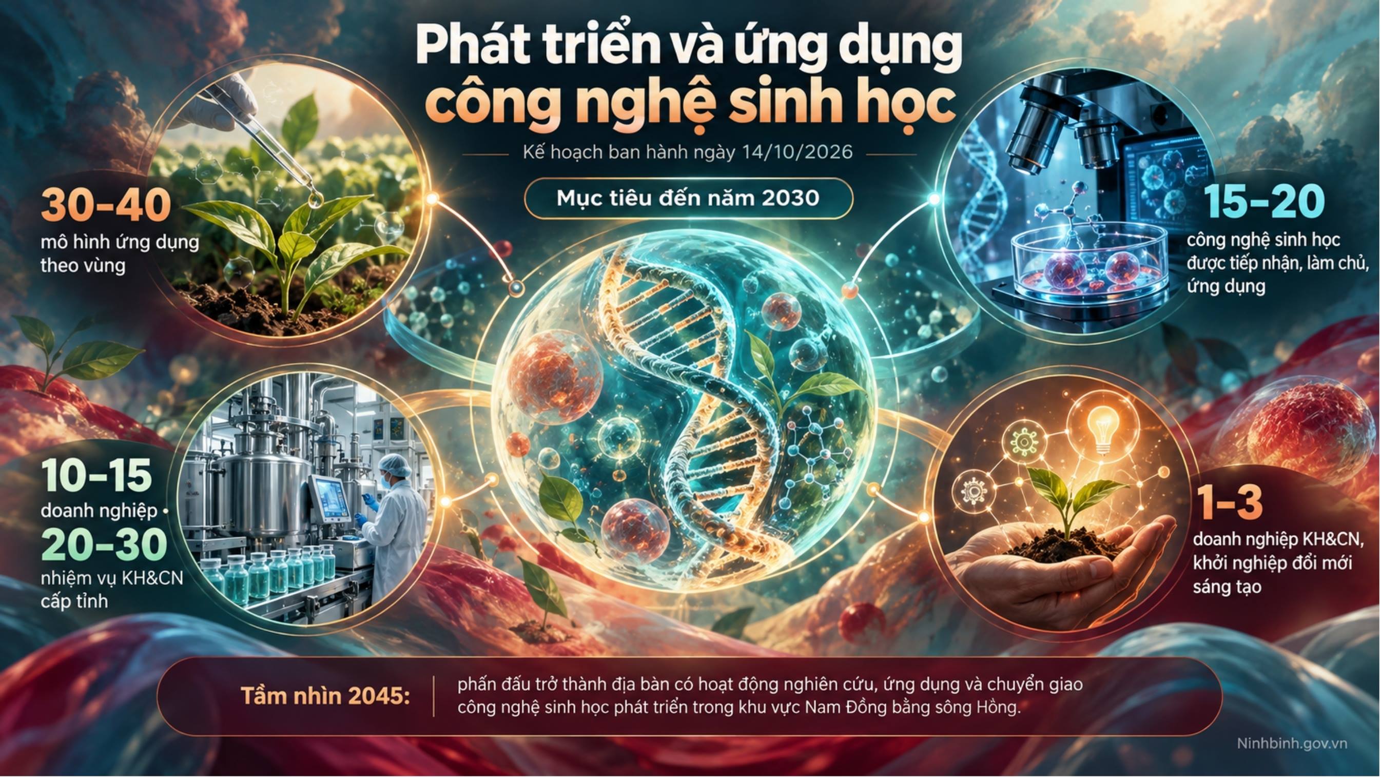 Đến năm 2030, Ninh Bình xây dựng, nhân rộng 30 đến 40 mô hình ứng dụng công nghệ sinh học