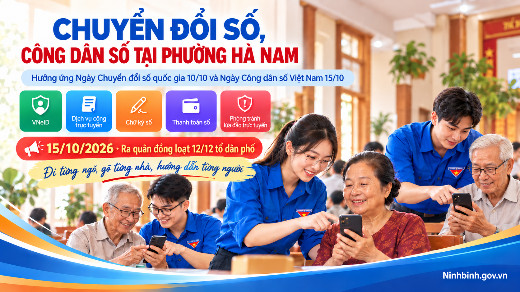 Phường Hà Nam tổ chức các hoạt động hưởng ứng Ngày Chuyển đổi số quốc gia, Ngày Công dân số Việt Nam