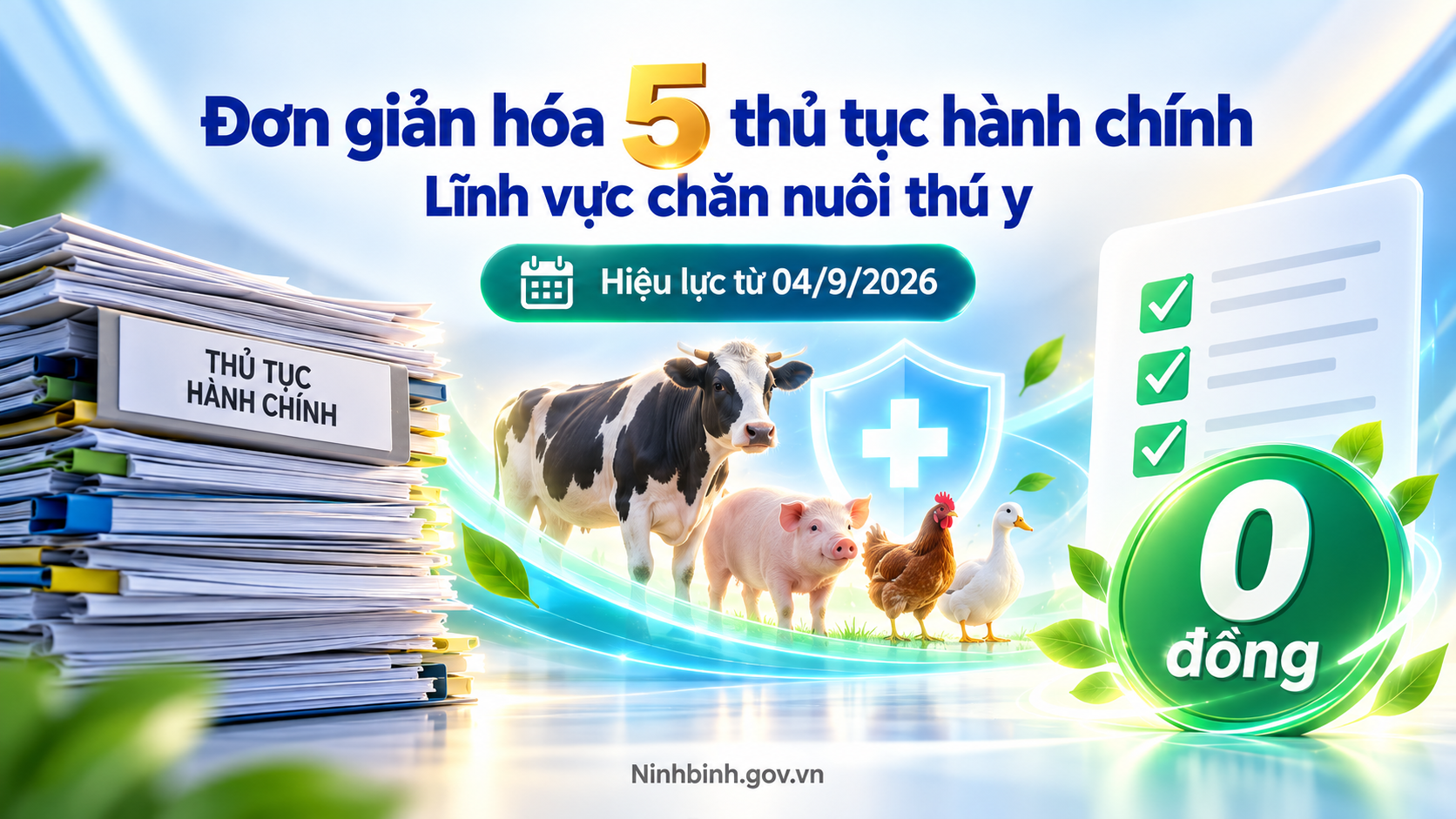 Đơn giản hóa 05 thủ tục hành chính lĩnh vực chăn nuôi thú y