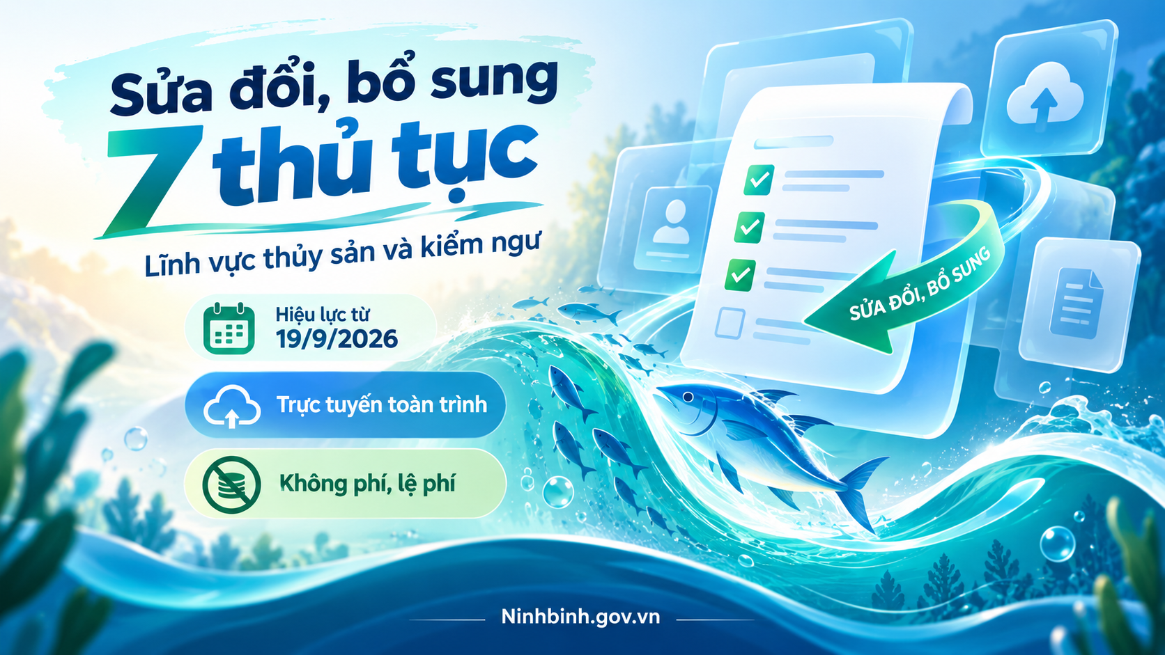 Sửa đổi, bổ sung 7 thủ tục hành chính lĩnh vực thủy sản và kiểm ngư