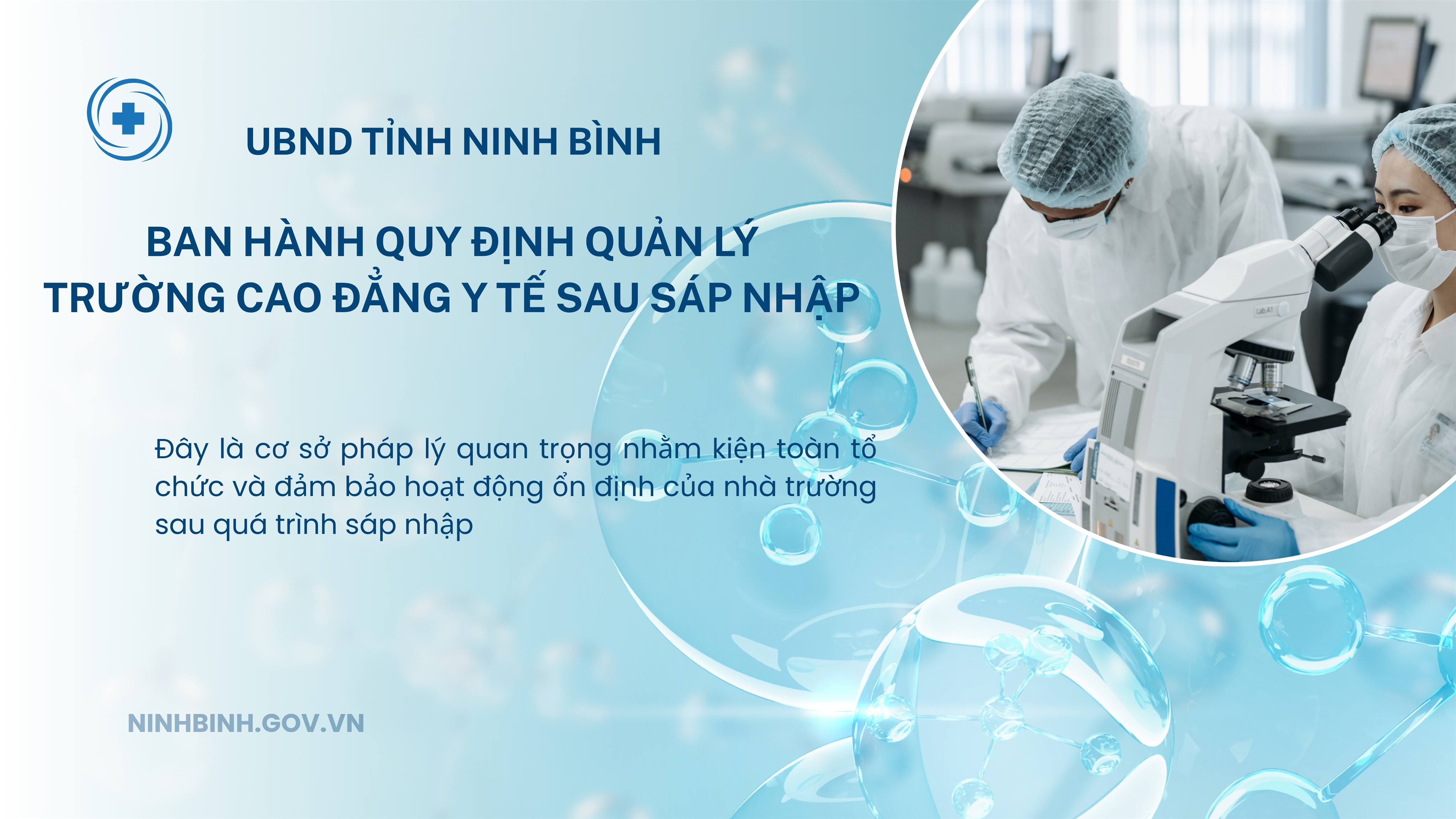 UBND tỉnh Ninh Bình ban hành quy định quản lý Trường Cao đẳng Y tế sau sáp nhập